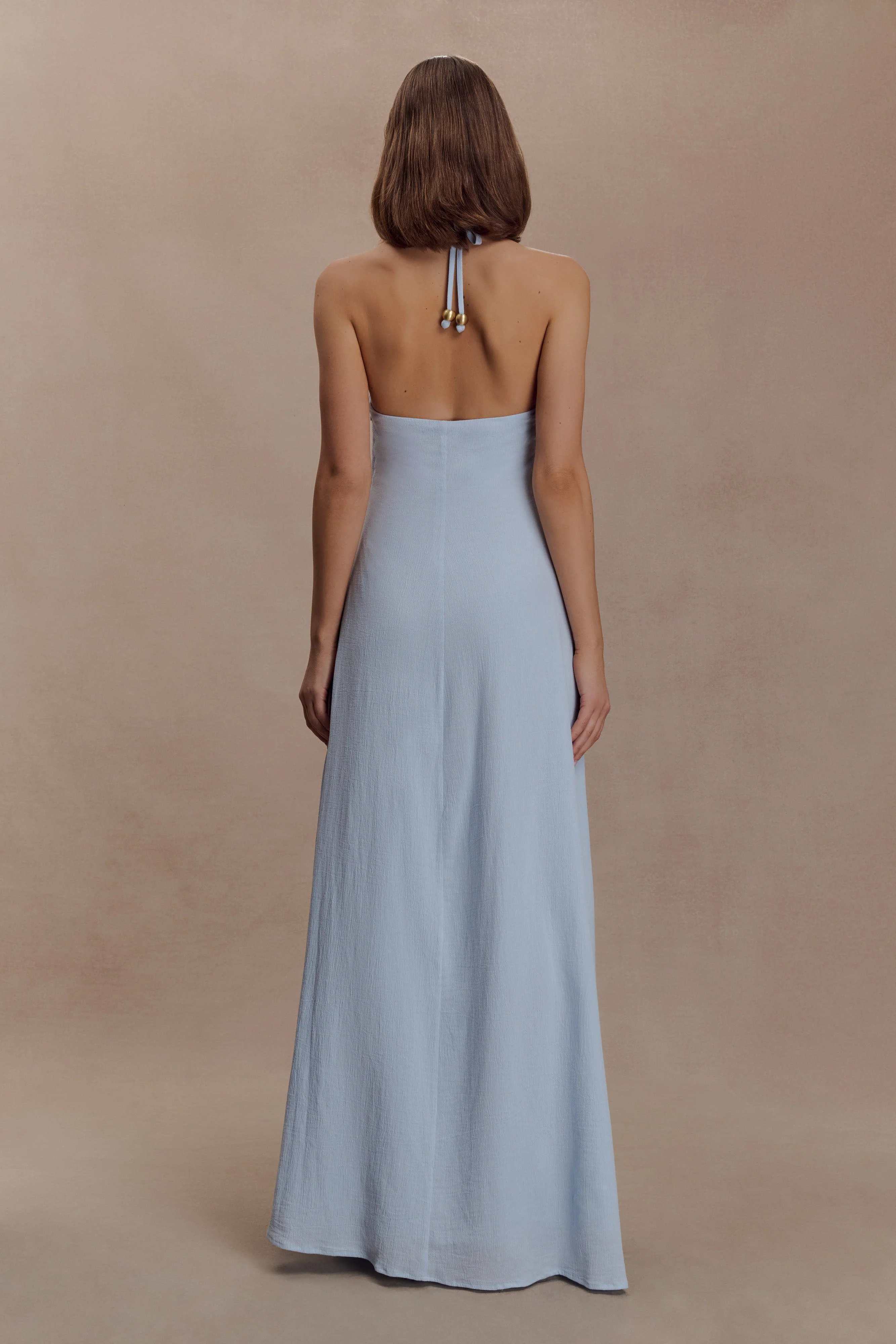 Abeda Cotton Maxi Dress With Hardware - Pale Blue - Image 2