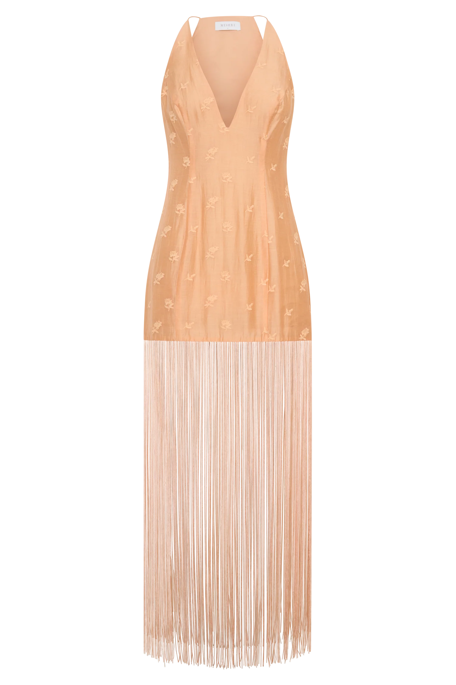 Abigail V Neck Fringe Maxi Dress - Orange - Image 7