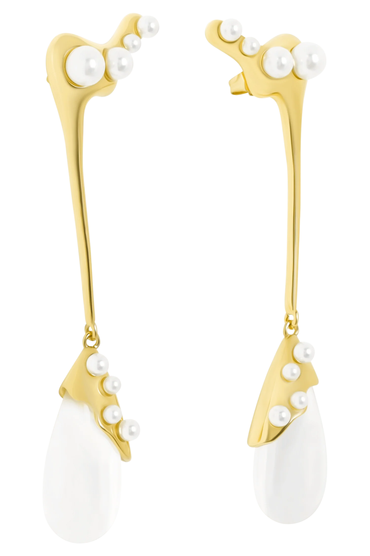 Adelaide Pearl Drop Earrings - Gold - Image 4