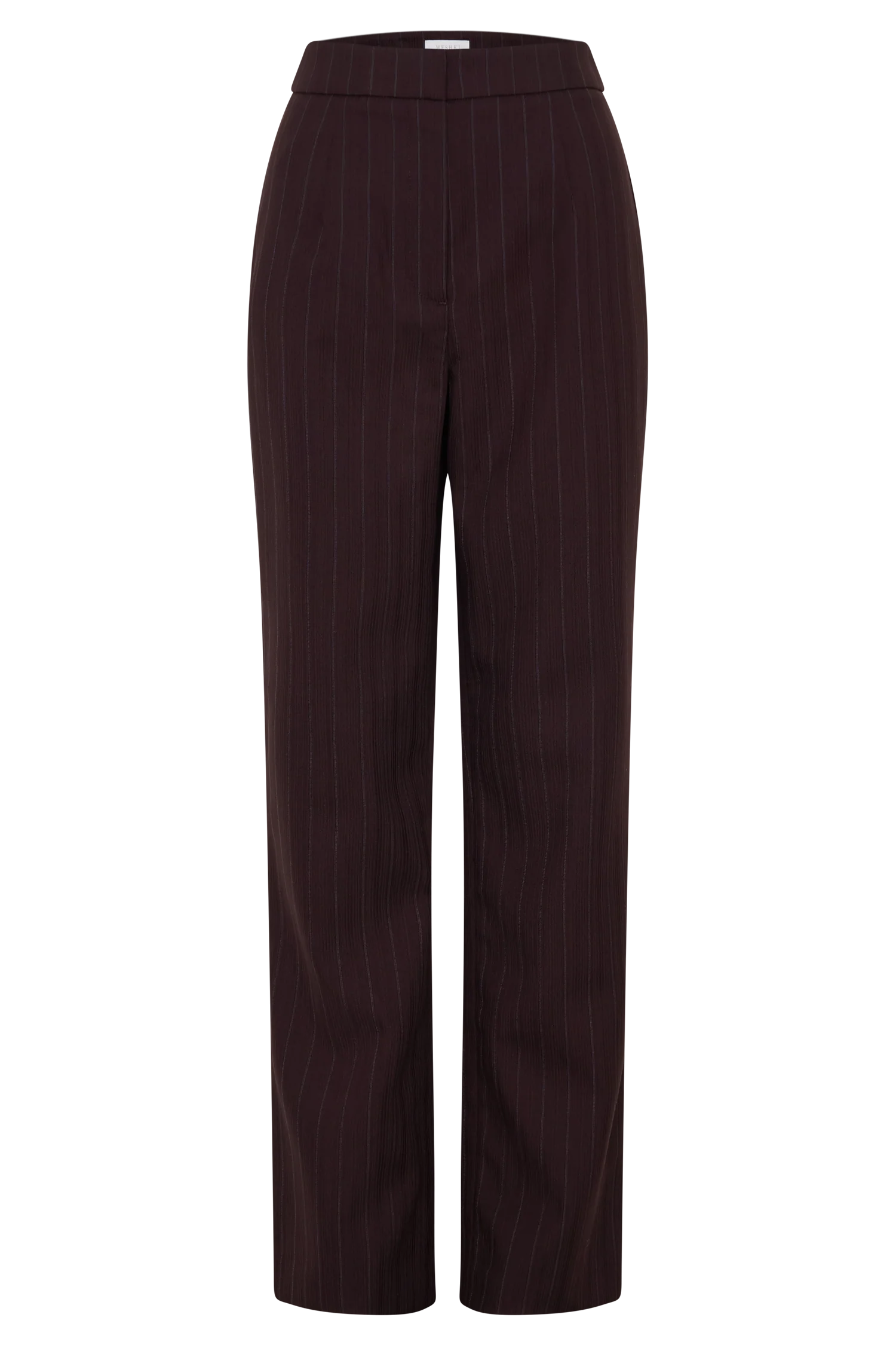 Agatha Straight Leg Suiting Pants - Plum Pinstripe - Image 9
