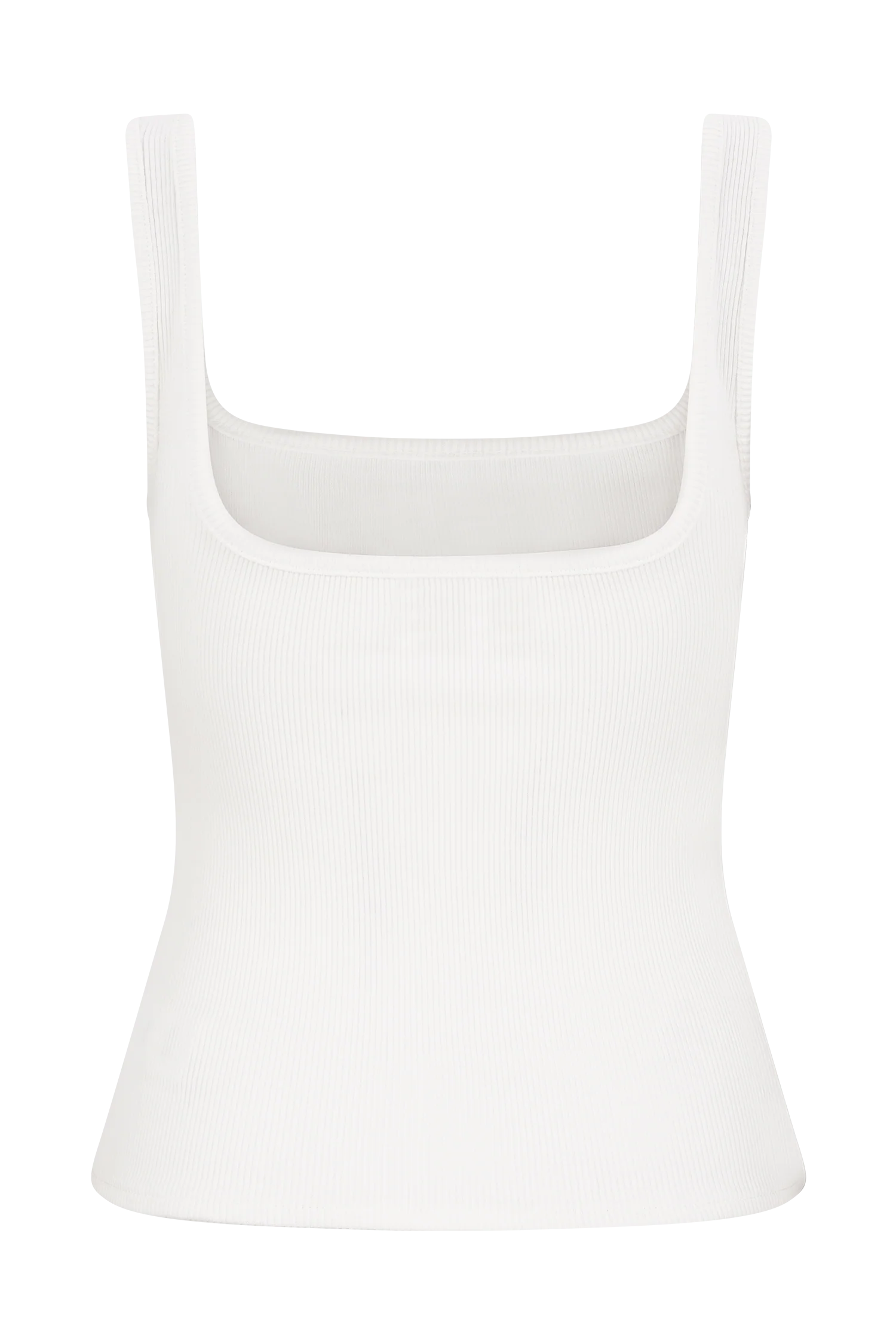 Aisling Ribbed Square Neck Sleeveless Top - Ivory - Image 8