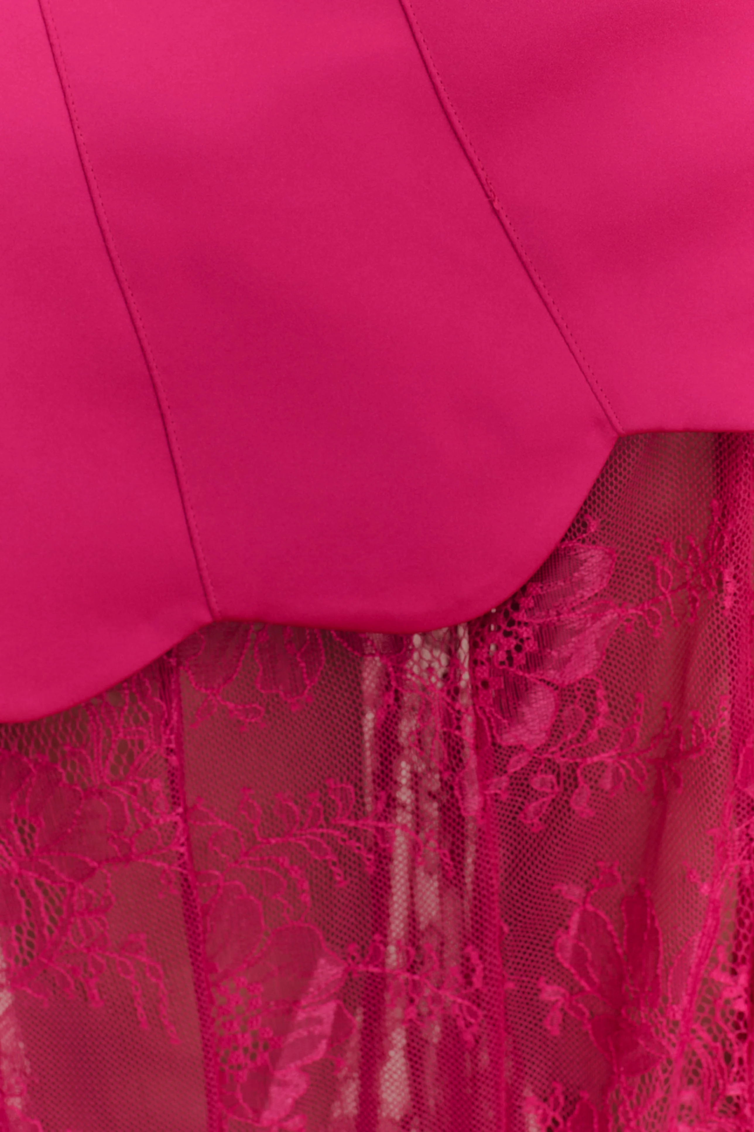 Aleena Satin And Lace Maxi Dress - Dragonfruit - Image 7
