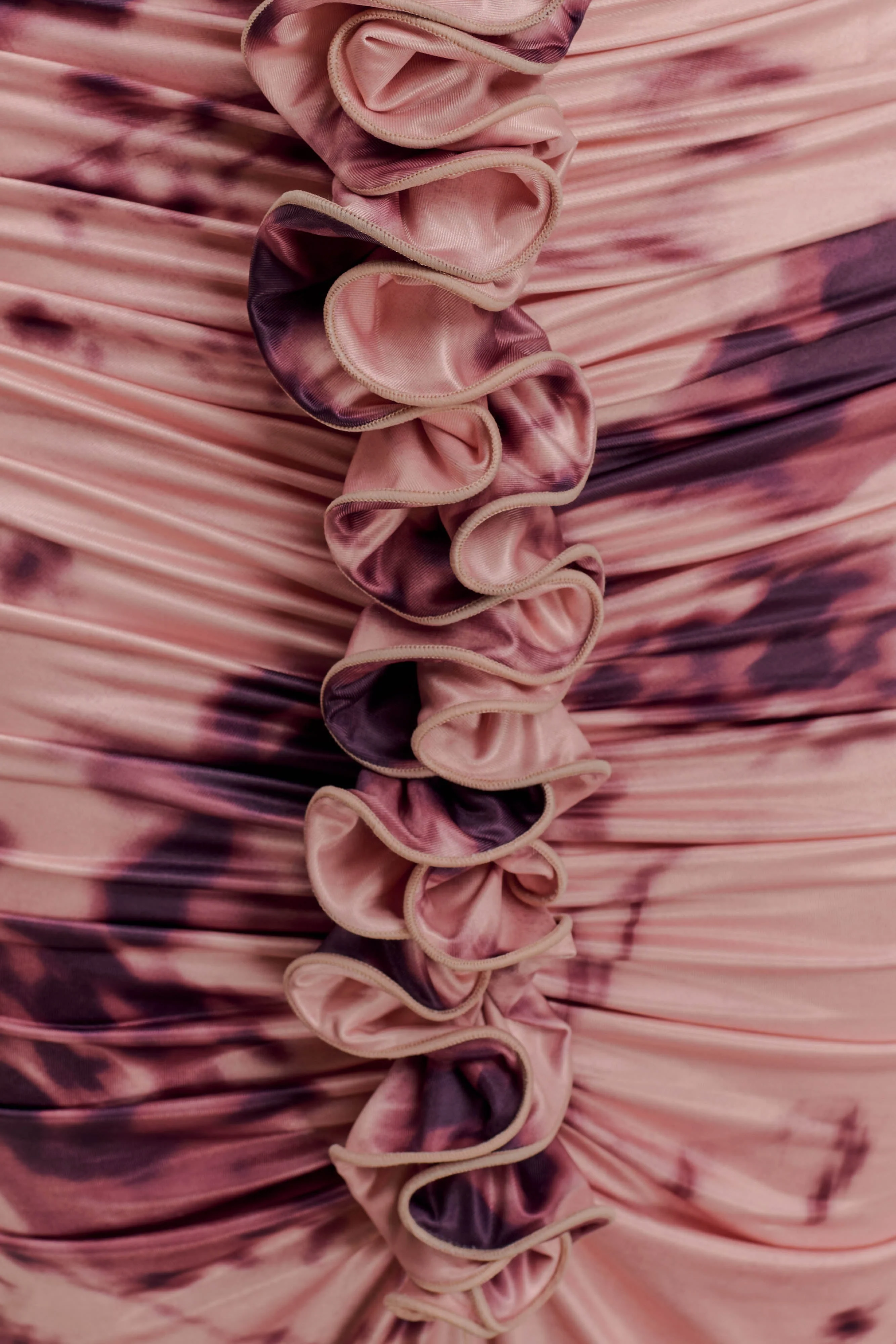 Alessandra Slinky Ruffle Maxi Dress - Pink Blurred Floral Print - Image 7