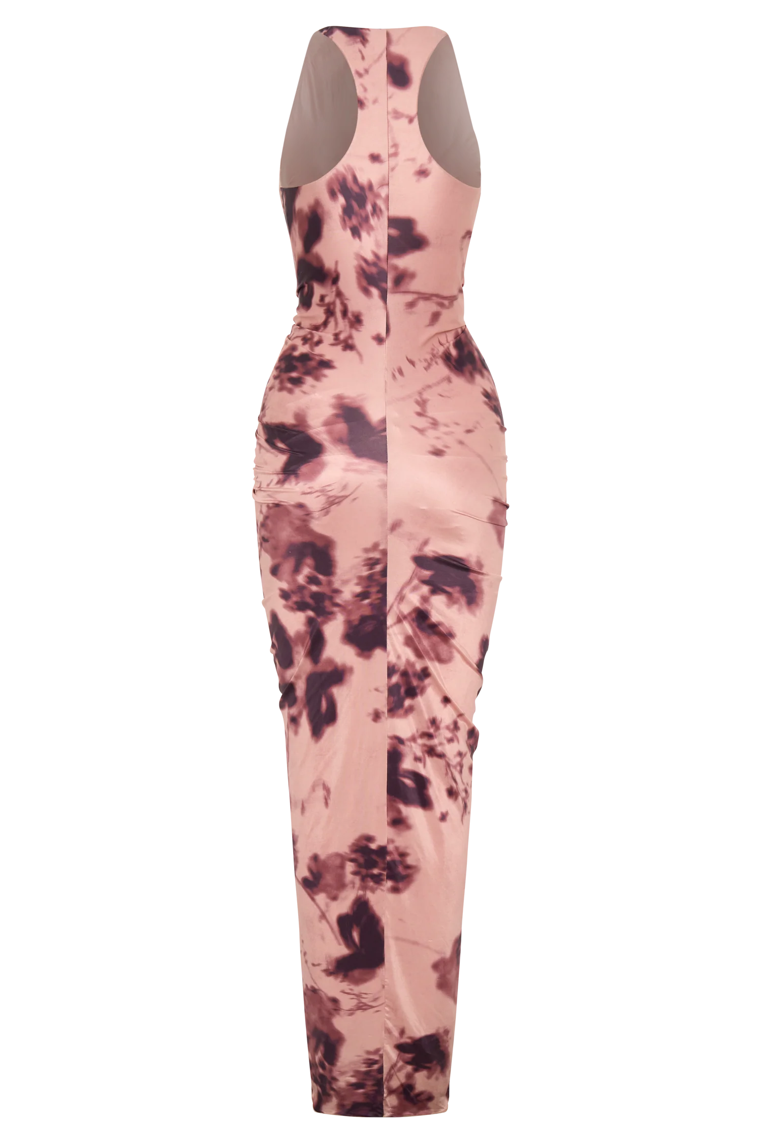 Alessandra Slinky Ruffle Maxi Dress - Pink Blurred Floral Print - Image 8