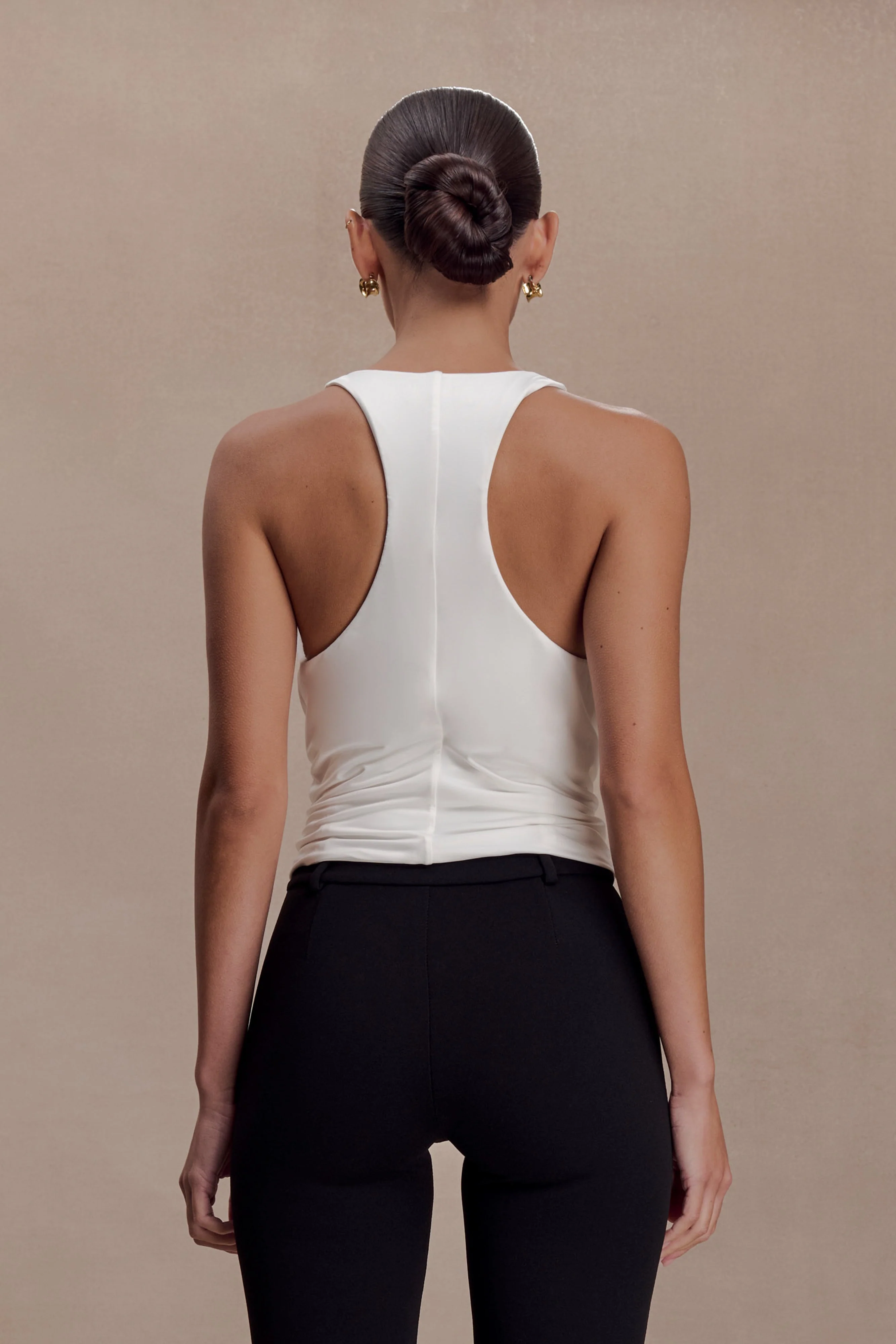 Alessandra Slinky Ruffle Top - Ivory - Image 2