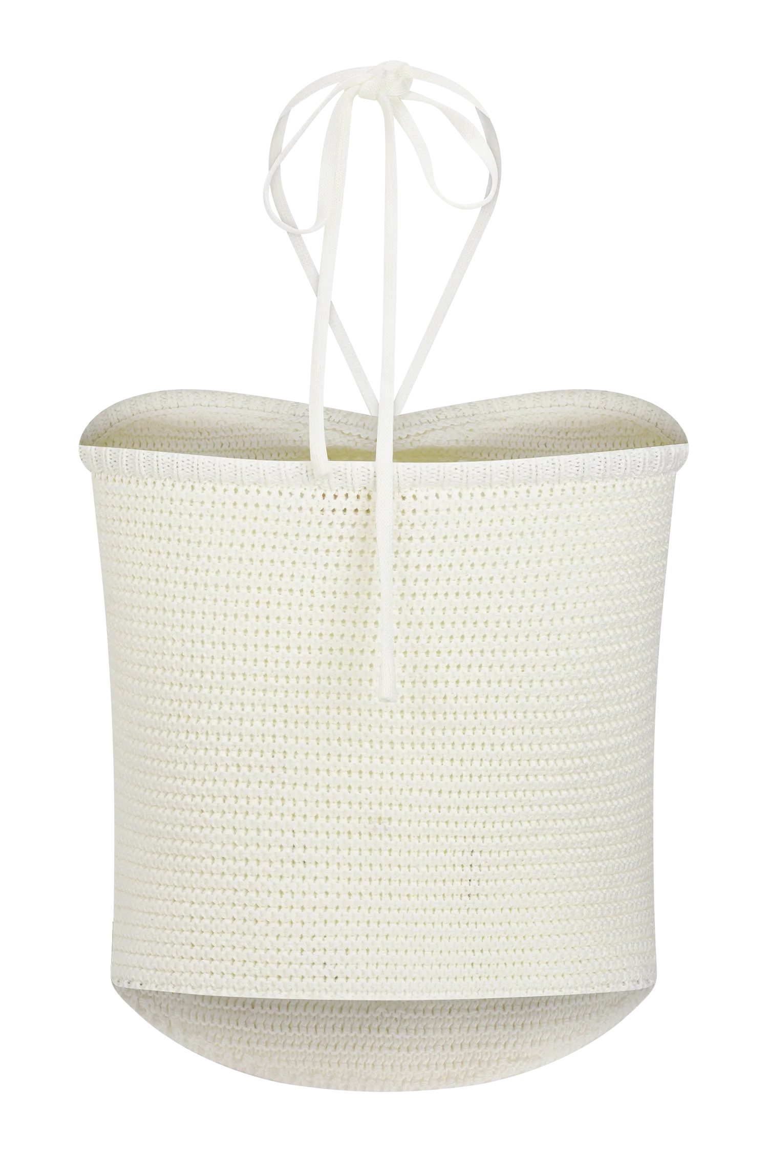 Aletta Knit Pearl Halter Top - Ivory - Image 6