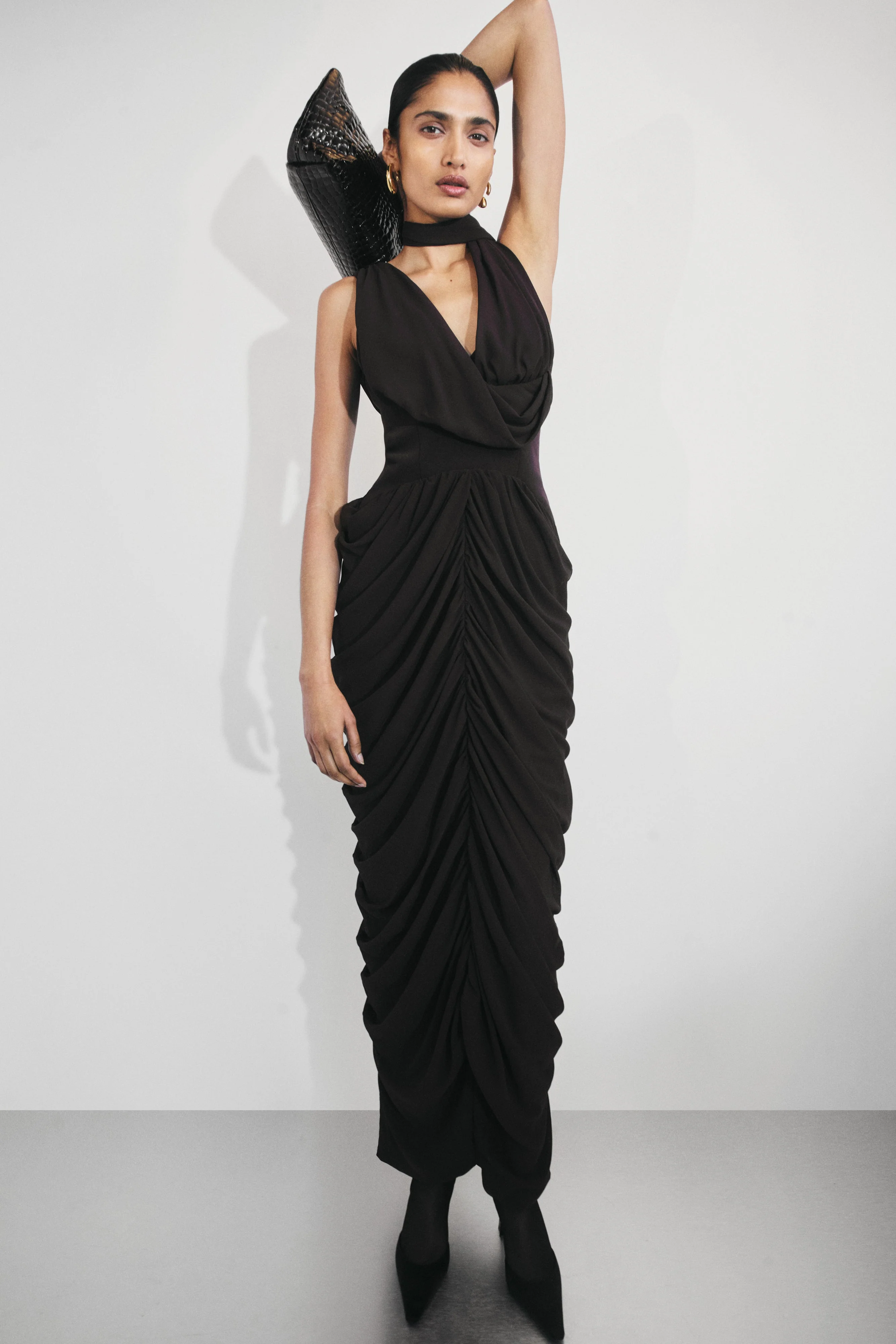 Alex Chiffon Maxi Dress - Cacao Brown - Image 5