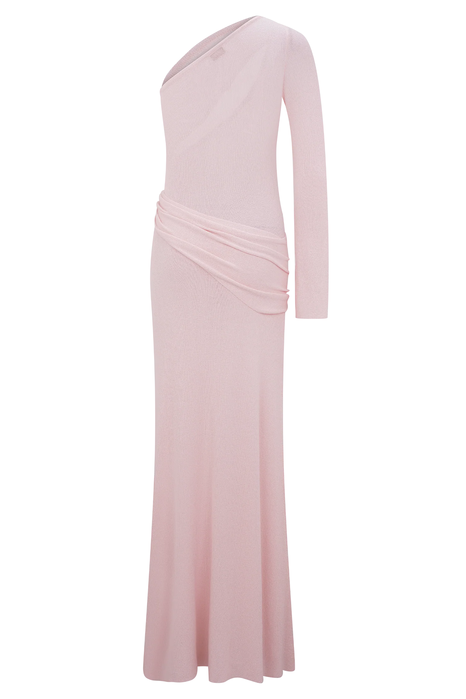 Alexius One Shoulder Knit Maxi Dress - Dusty Pink - Image 7