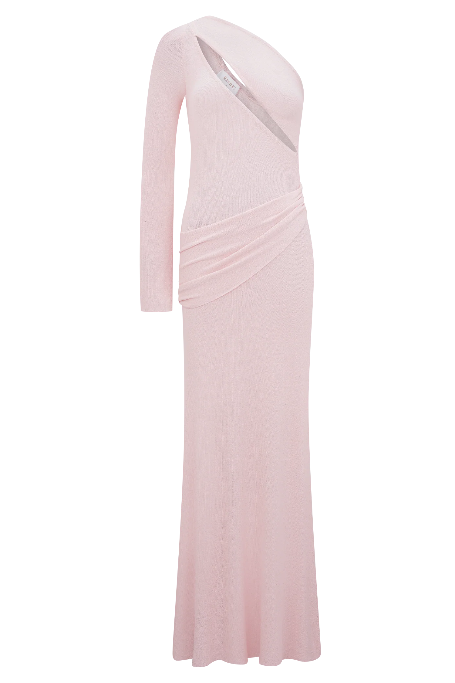 Alexius One Shoulder Knit Maxi Dress - Dusty Pink - Image 8