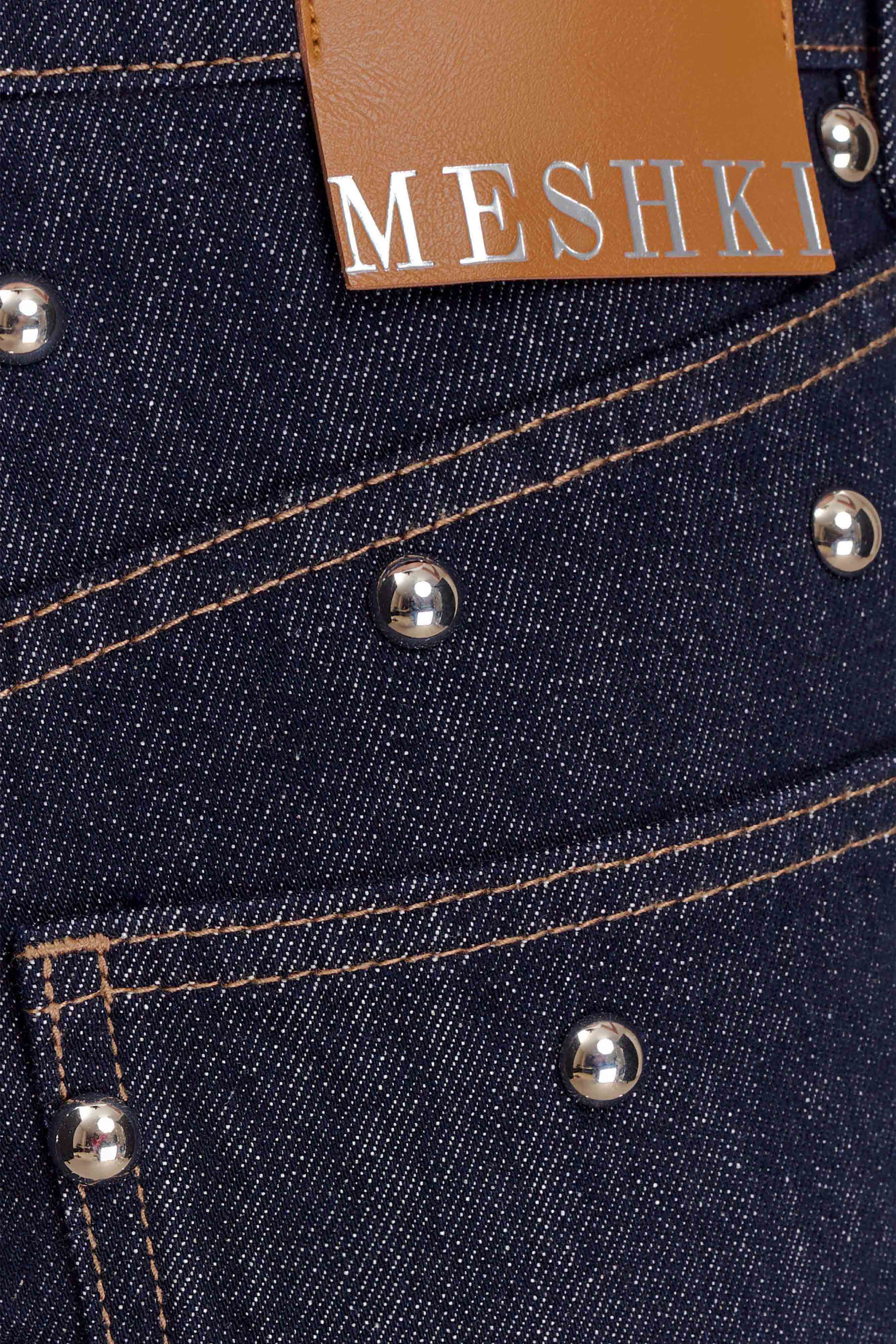 Alima Mid Rise Stud Denim Jeans - Washed Indigo Blue - Image 10