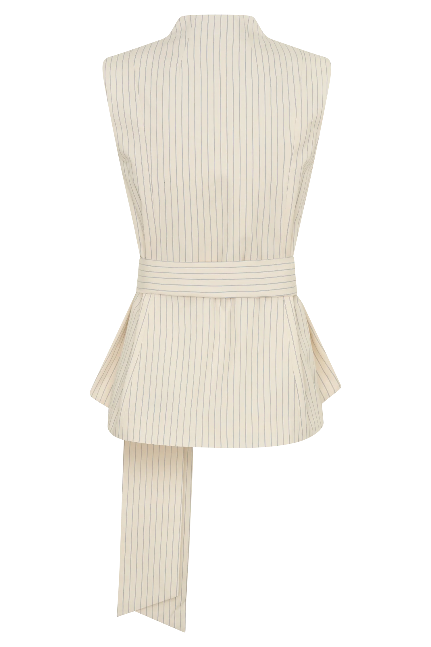 Alina Waist Tie Sleeveless Top - Stripe - Image 11