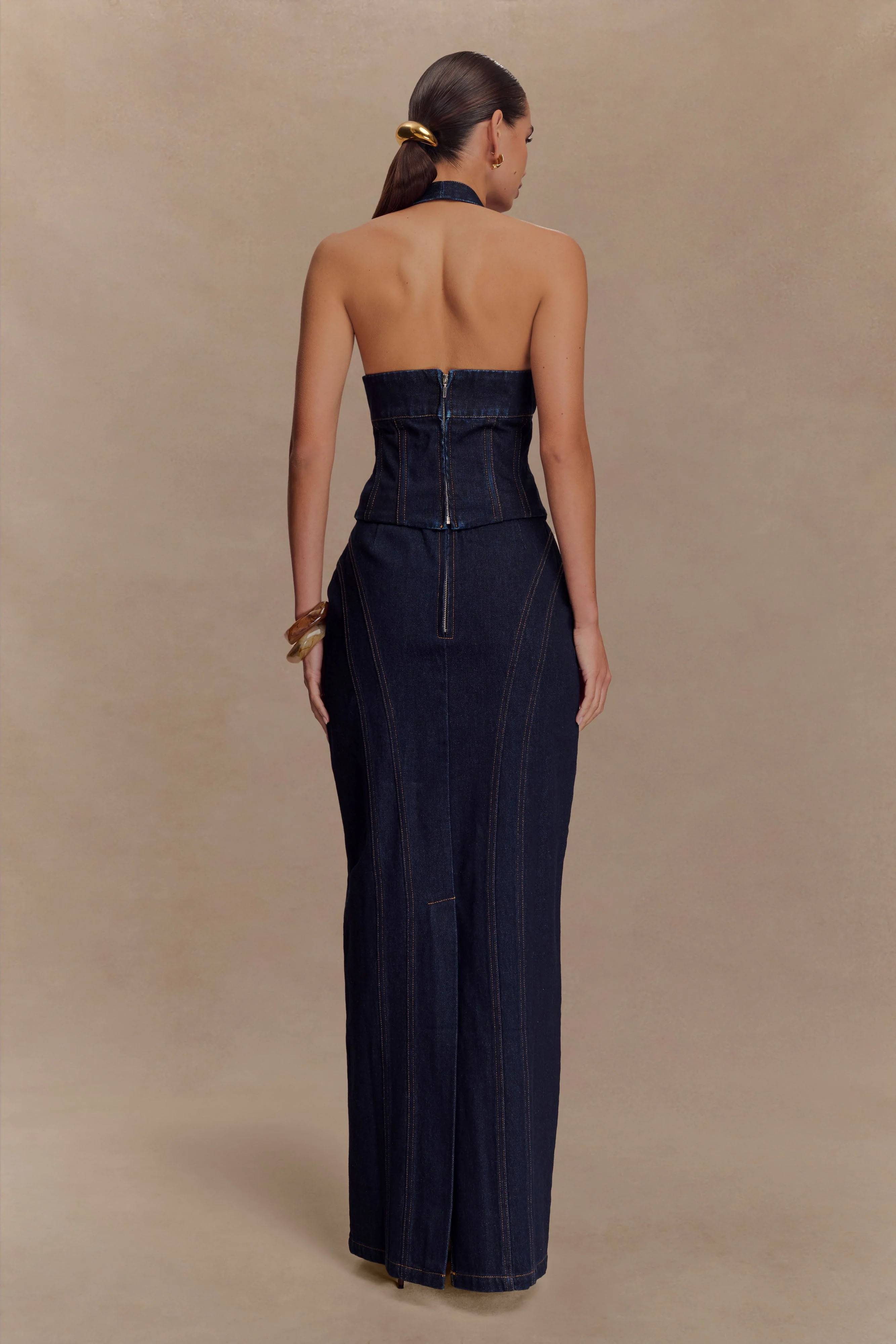 Alma Denim Maxi Skirt - Indigo Blue - Image 2