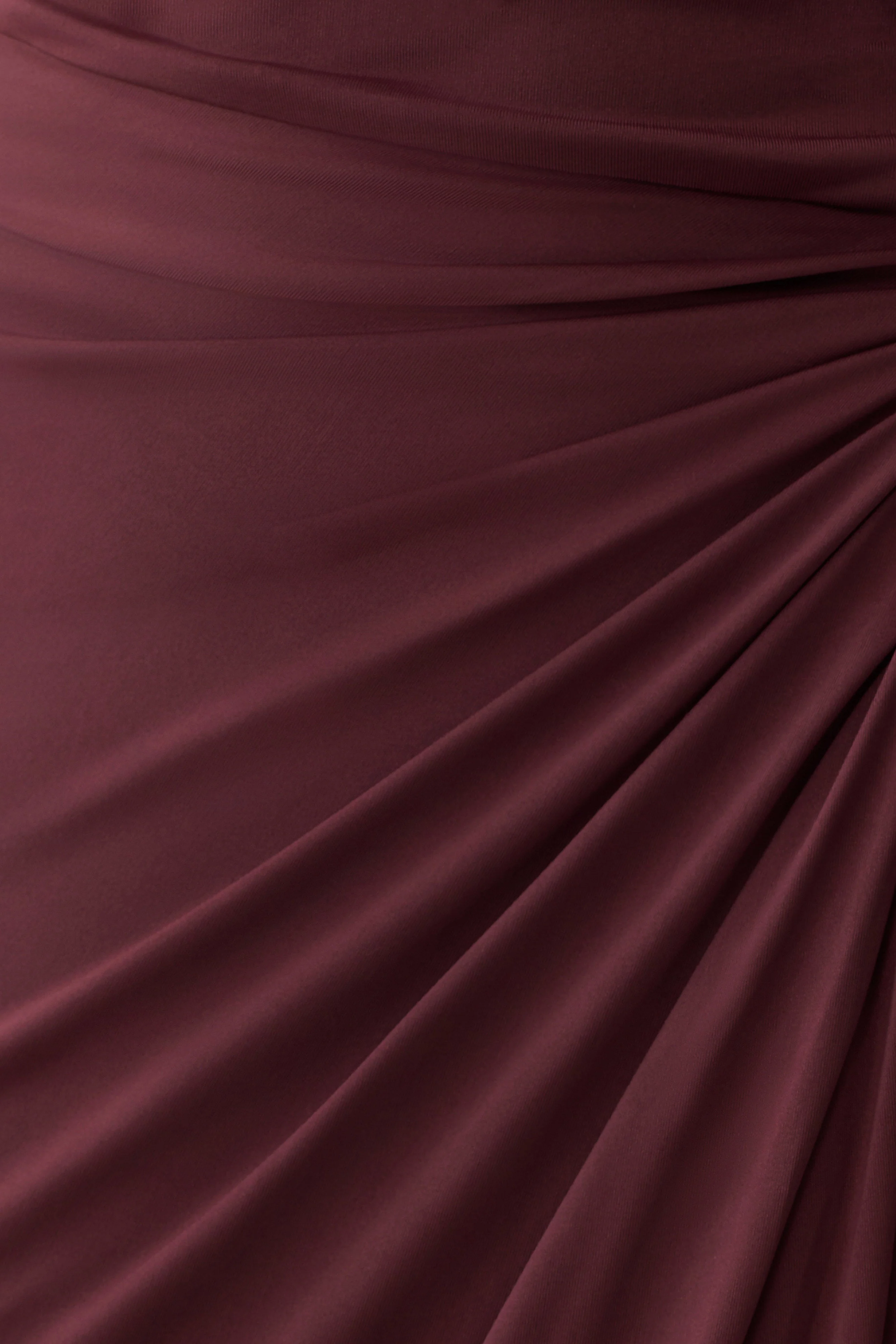 Alyn Off Shoulder Draped Maxi Dress - Dark Plum - Image 5