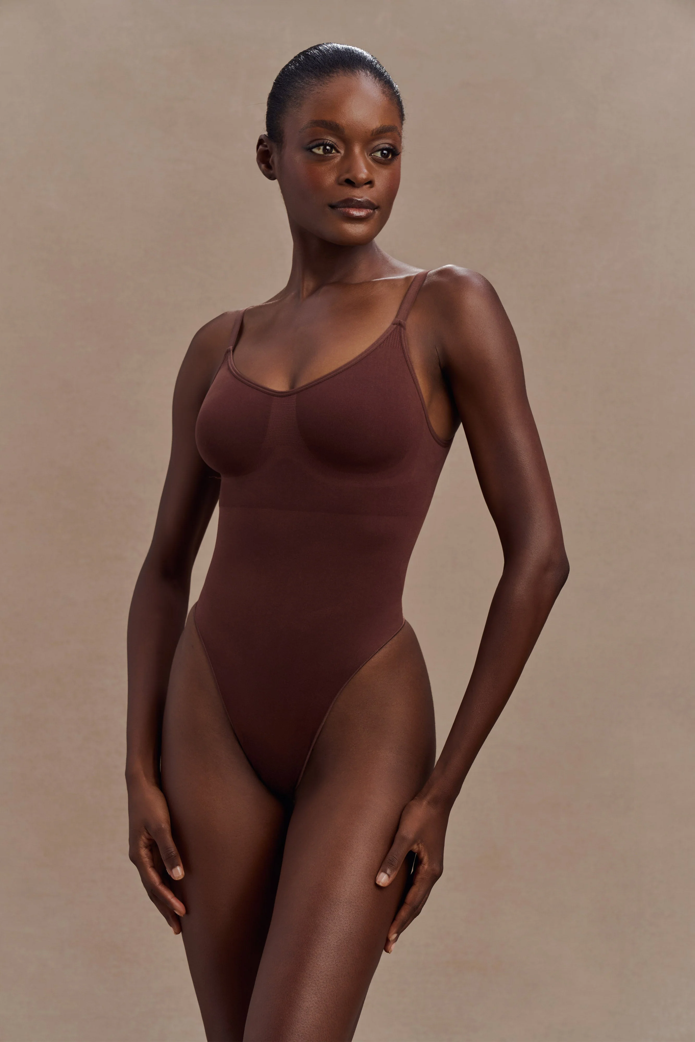 Alyssa Backless Shapewear Bodysuit - Espresso - Image 3