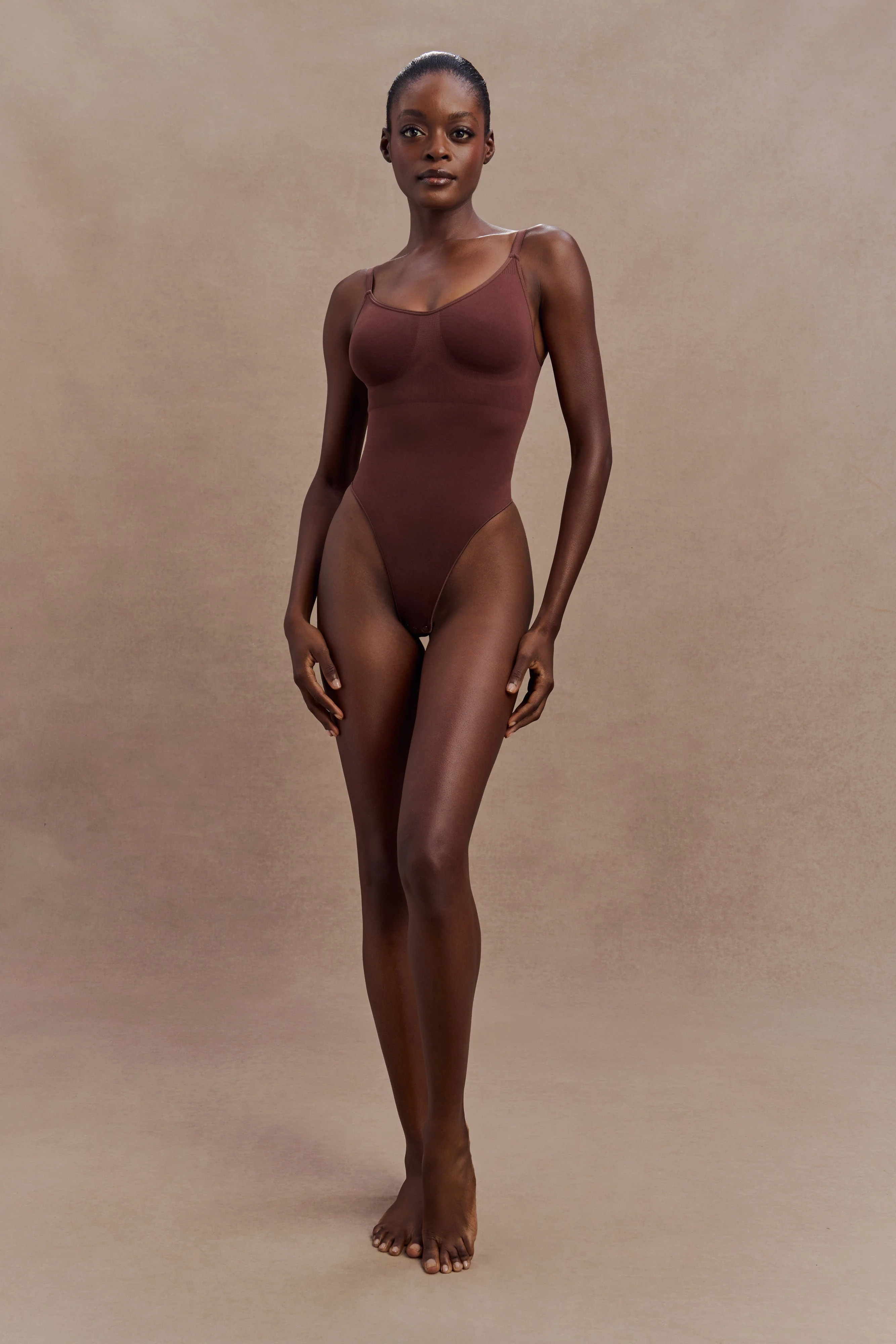 Alyssa Backless Shapewear Bodysuit - Espresso - Image 5