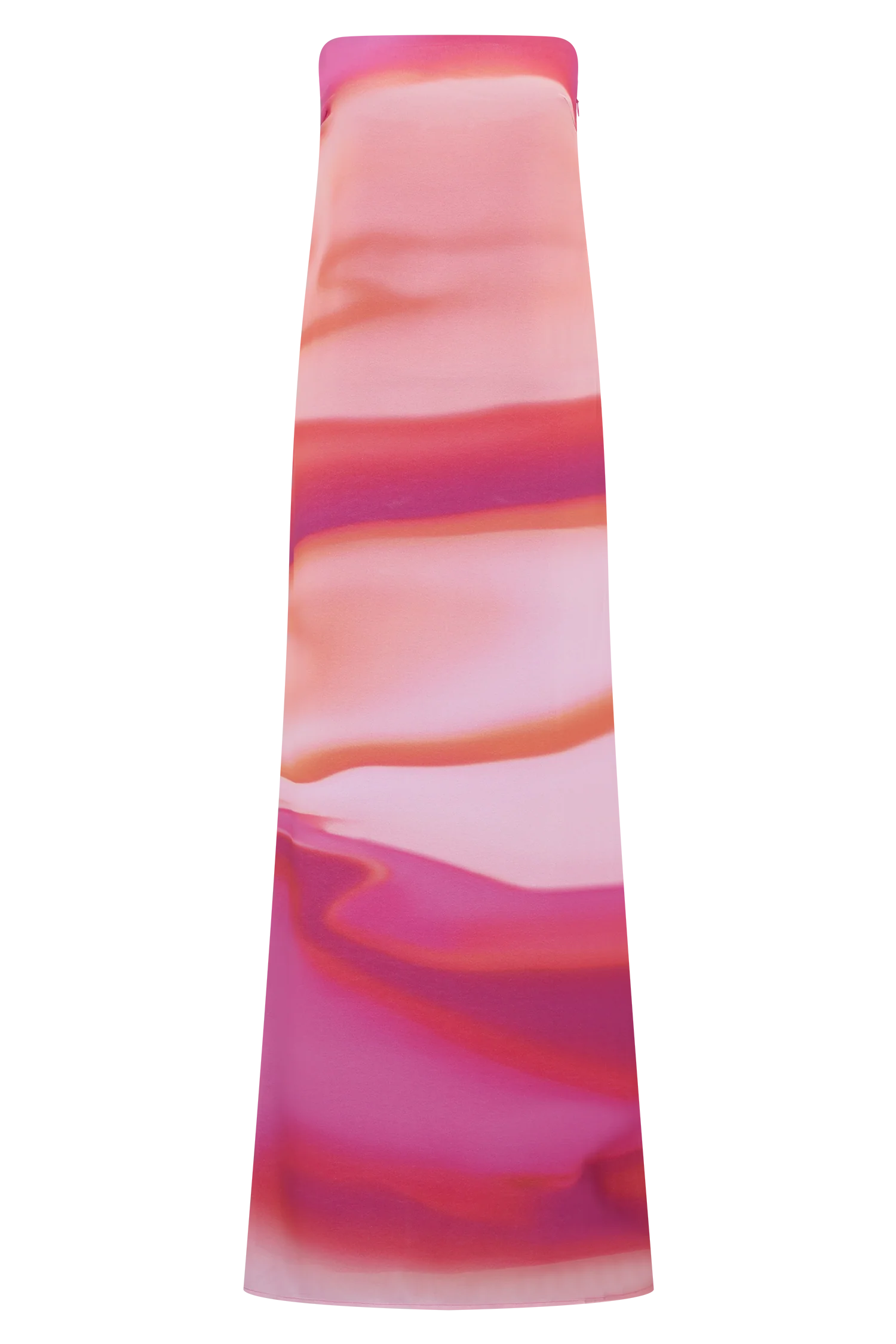 Amaya Strapless Chiffon Maxi Dress - Pink Sunset Print - Image 8