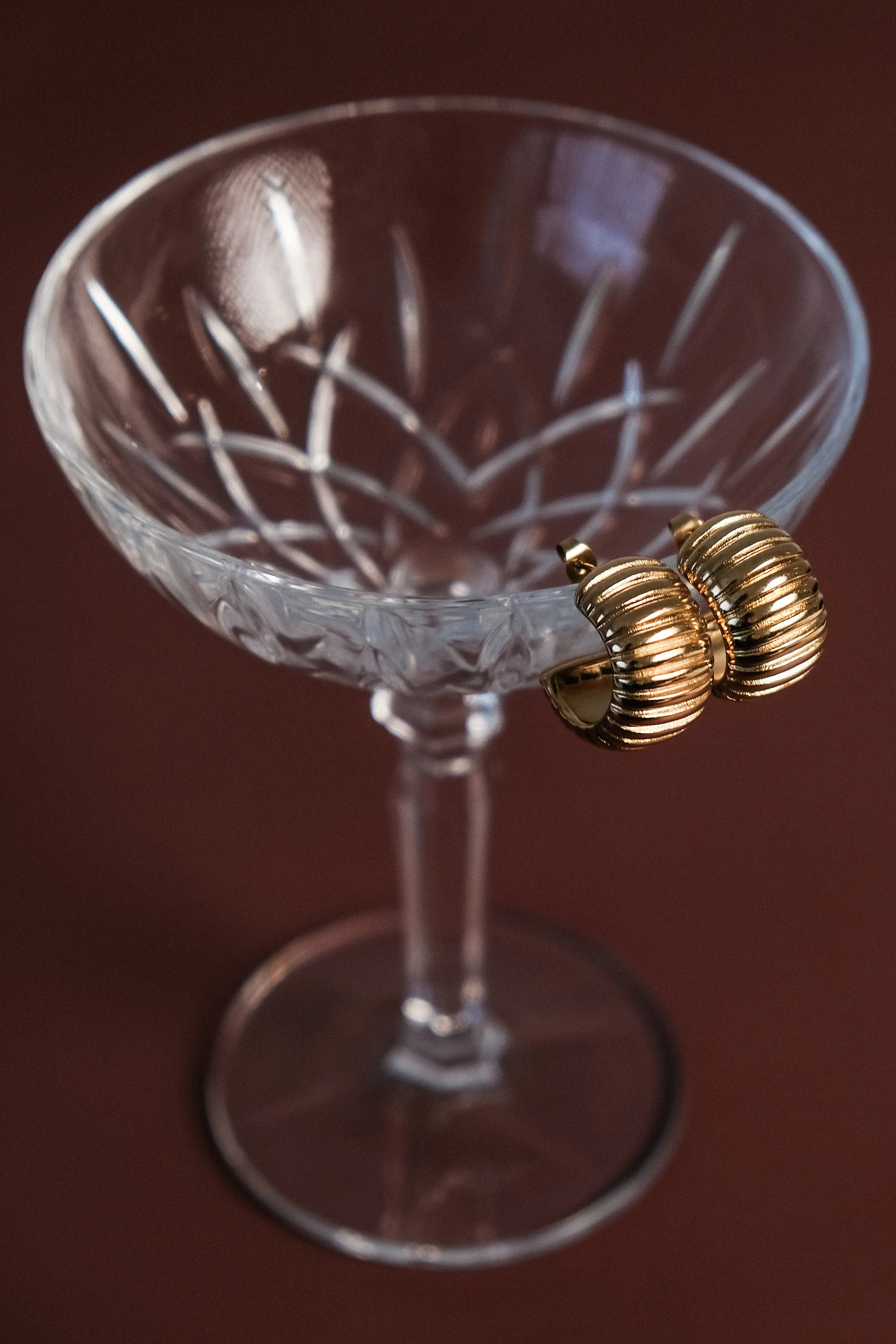 Amelia Textured Hoop - Gold - Image 6