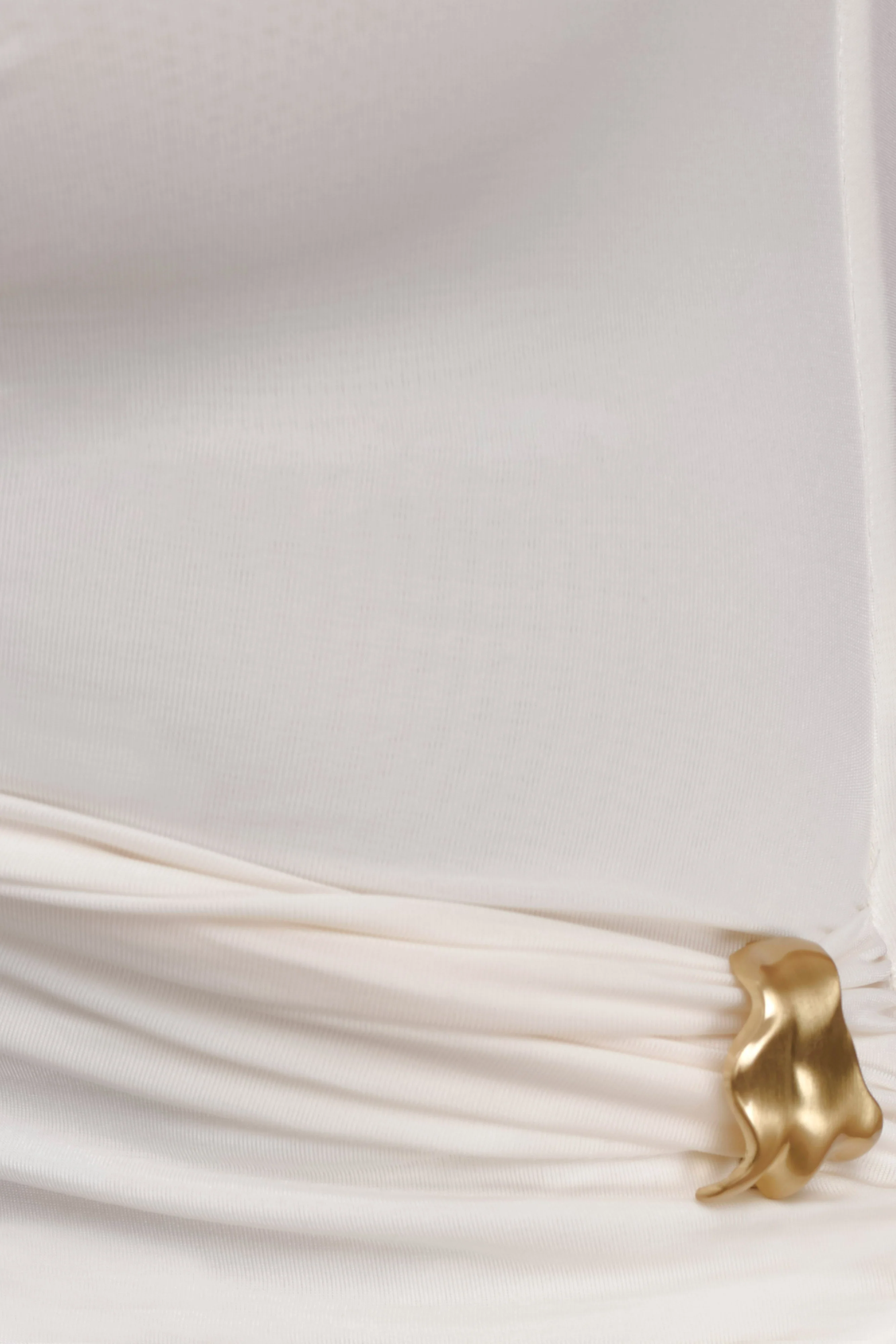 Amia Slinky Sleeveless Top With Hardware - Ivory - Image 7