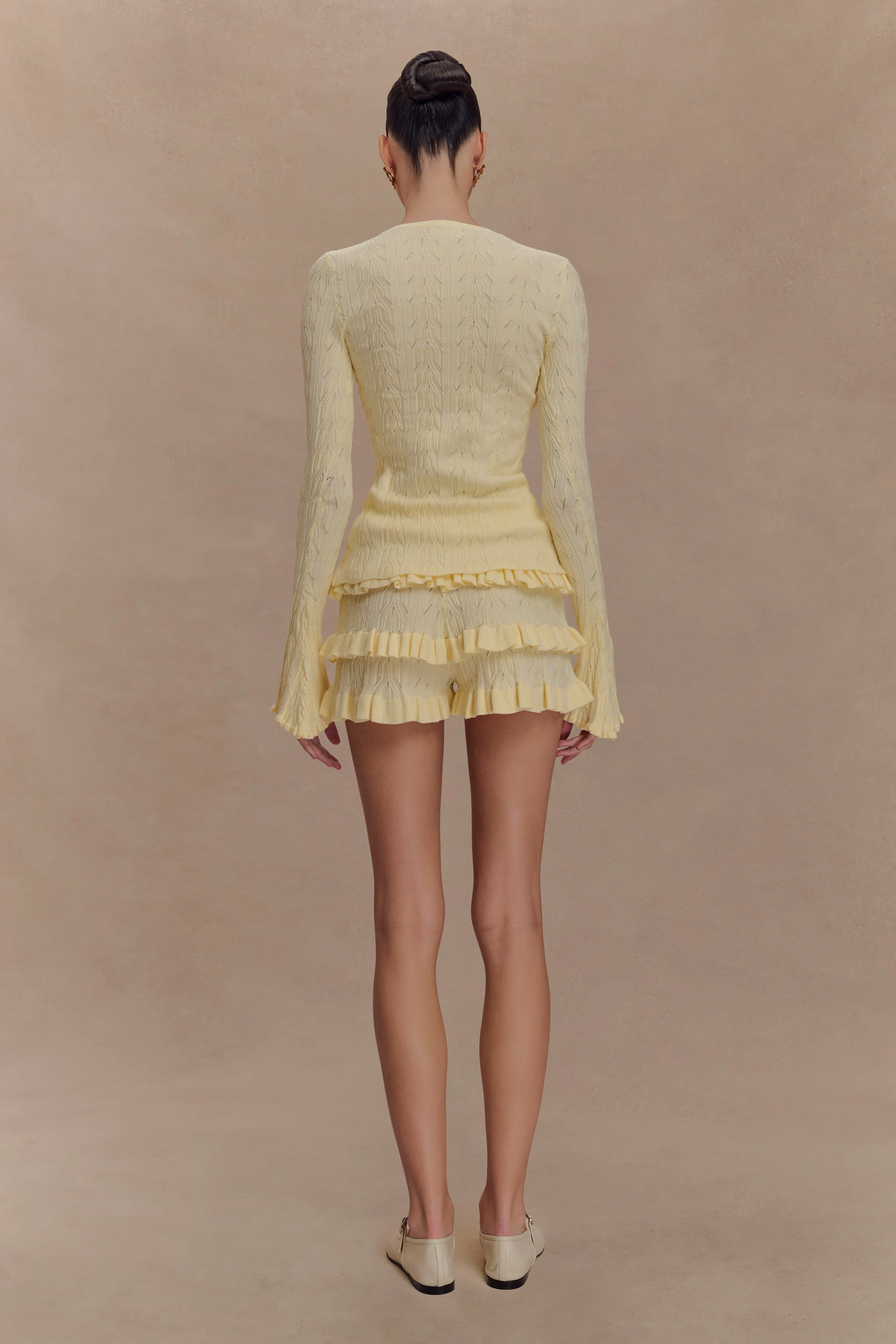Amy Pointelle Knit Frill Bloomers - Lemon - Image 5