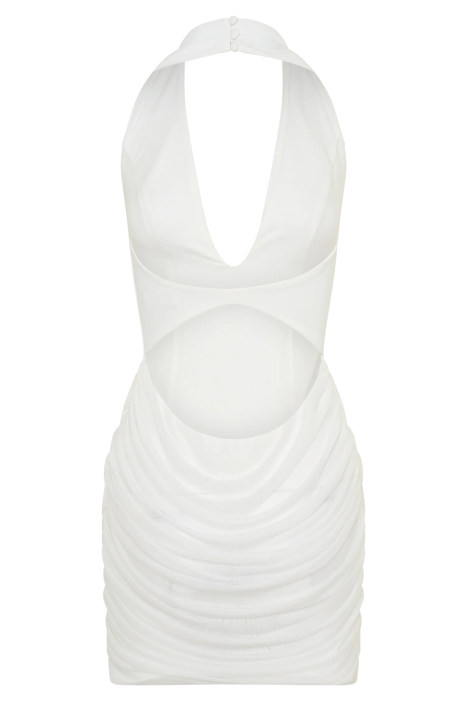 Anari Gathered Scuba Mini Dress - White - Image 6