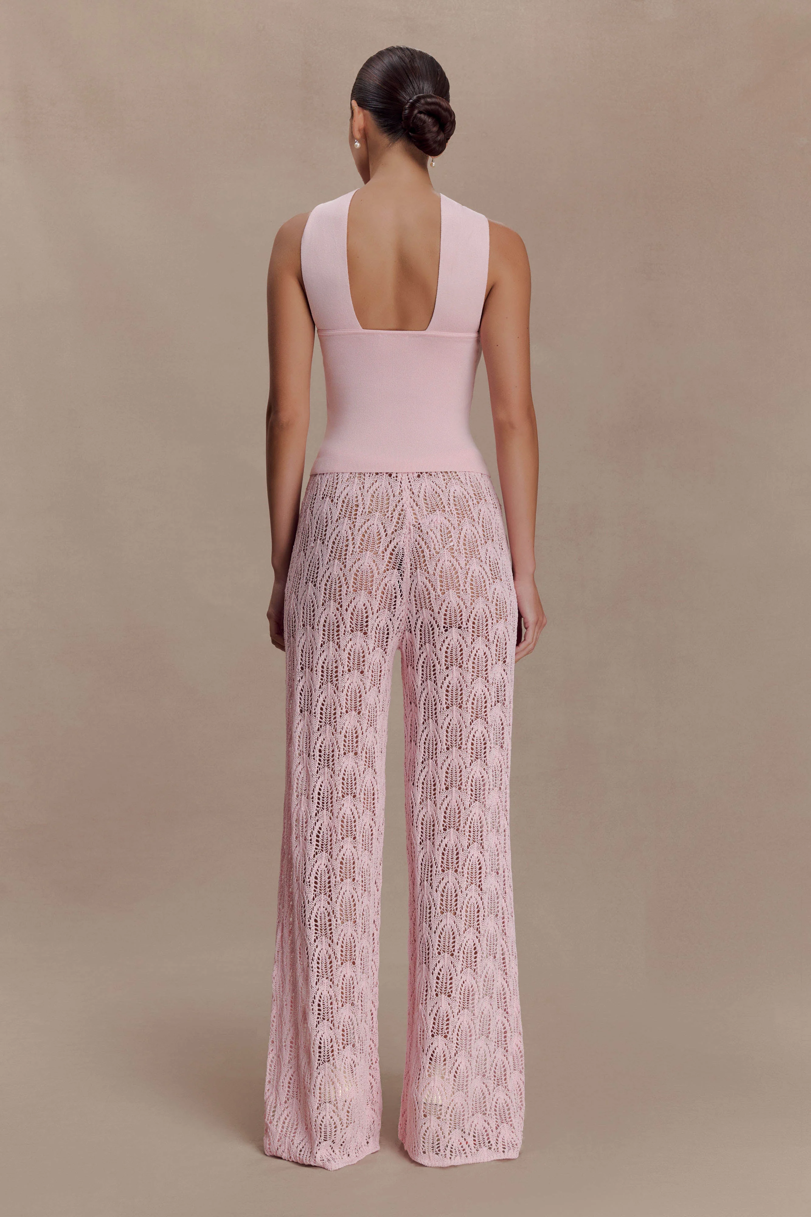 Angelika Twist Front Knit Top - Baby Pink - Image 4