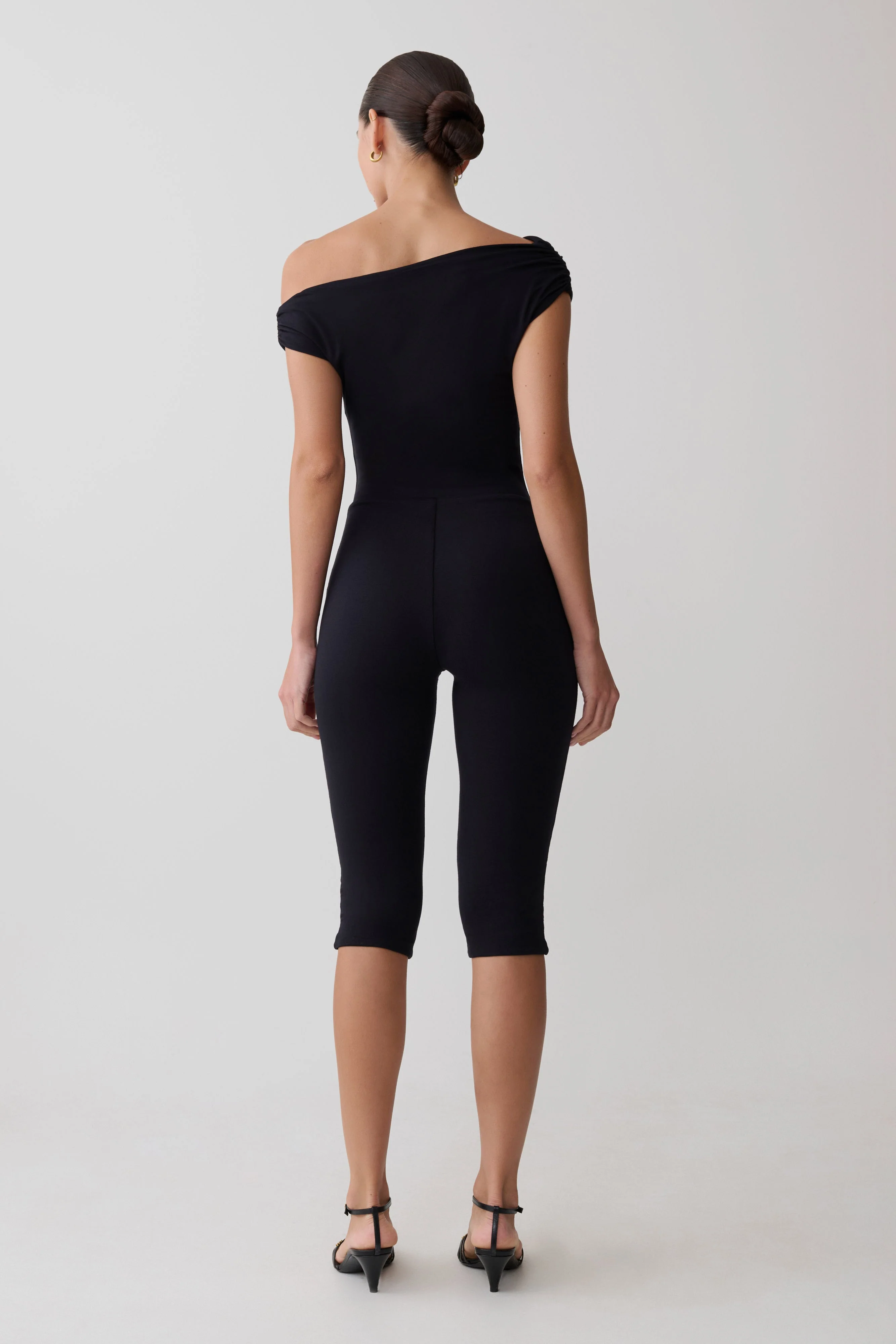 Anh One Shoulder Modal Jumpsuit - Black - Image 2