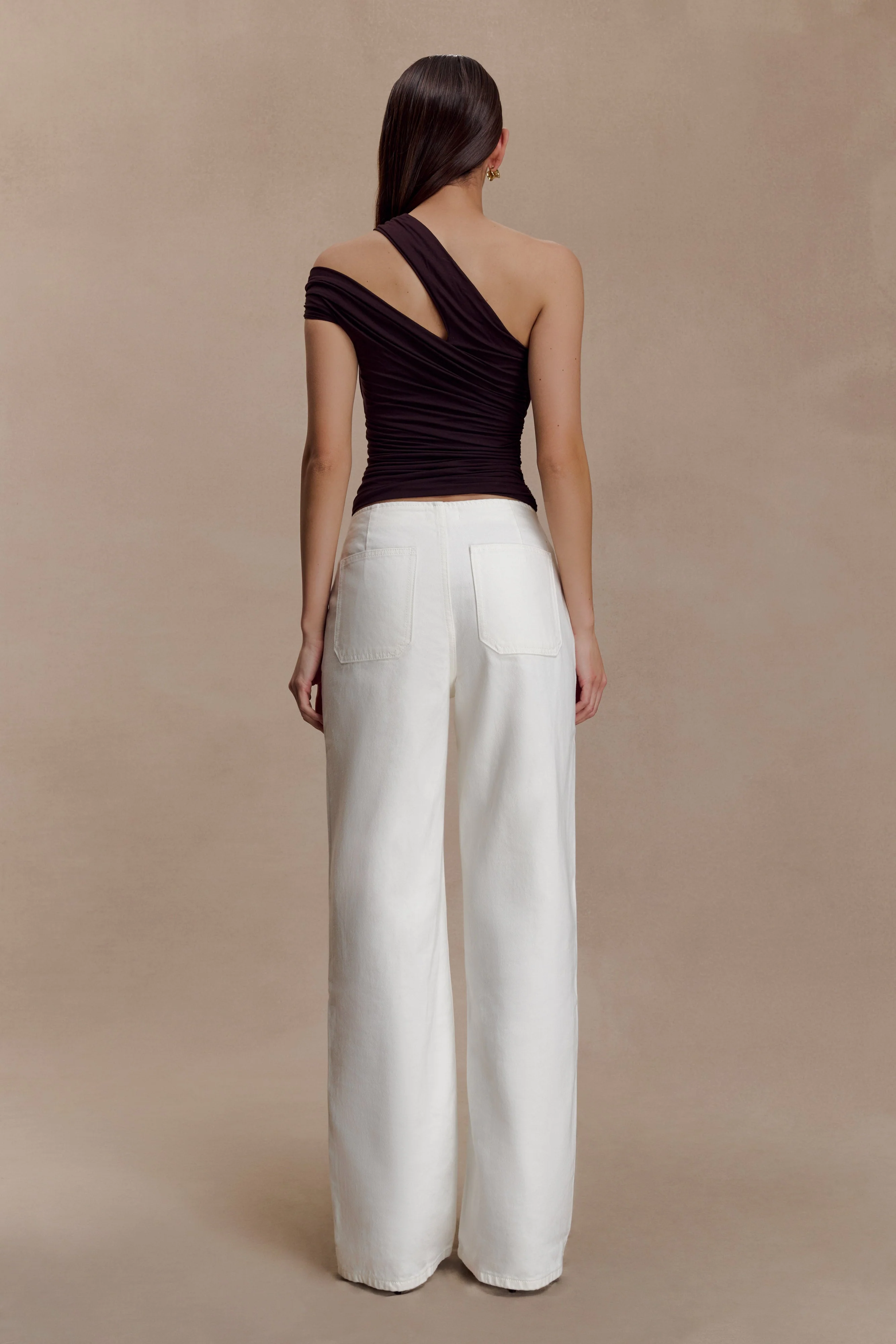 Anna One Shoulder Modal Top - Cacao Brown - Image 4