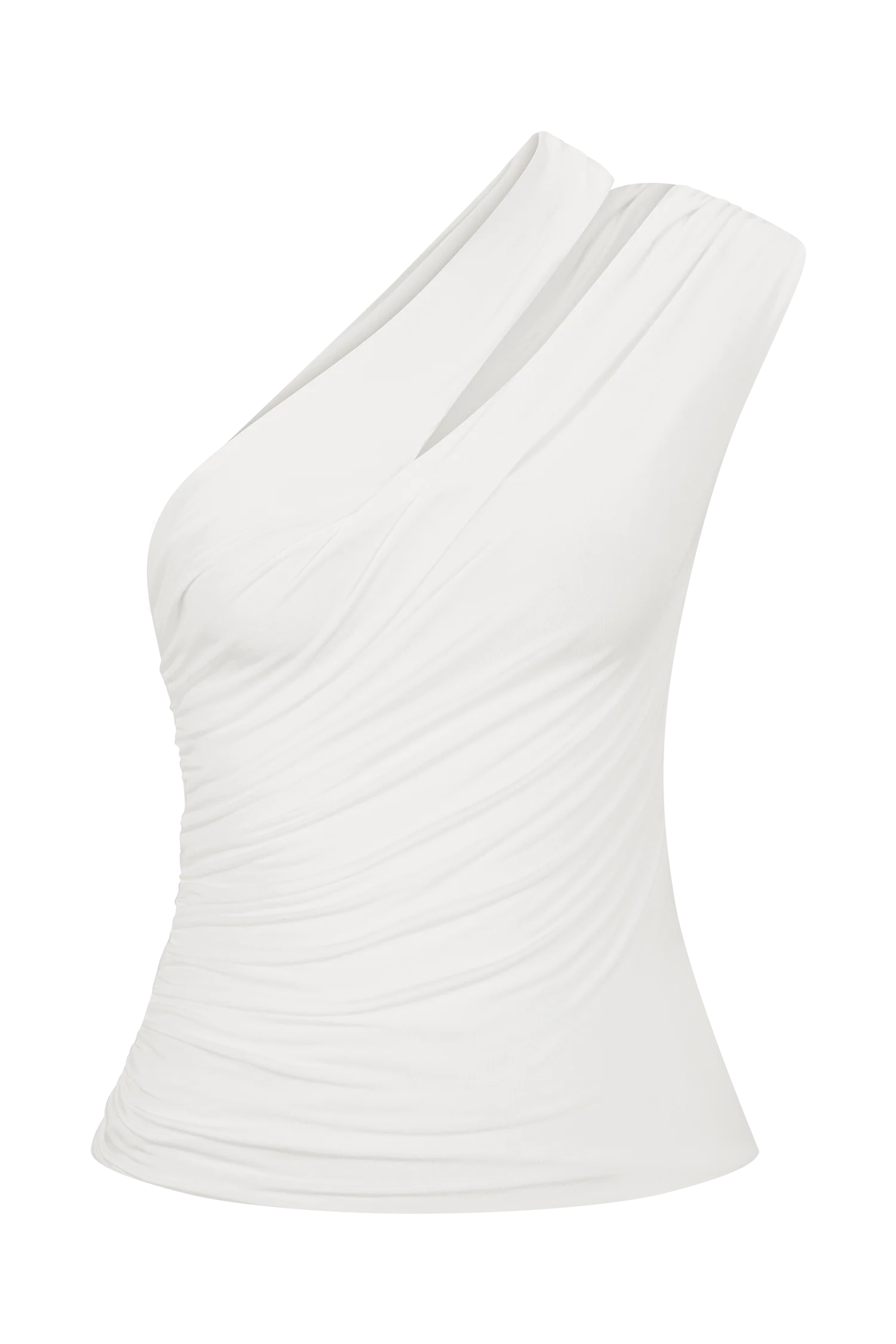 Anna One Shoulder Modal Top - White - Image 7