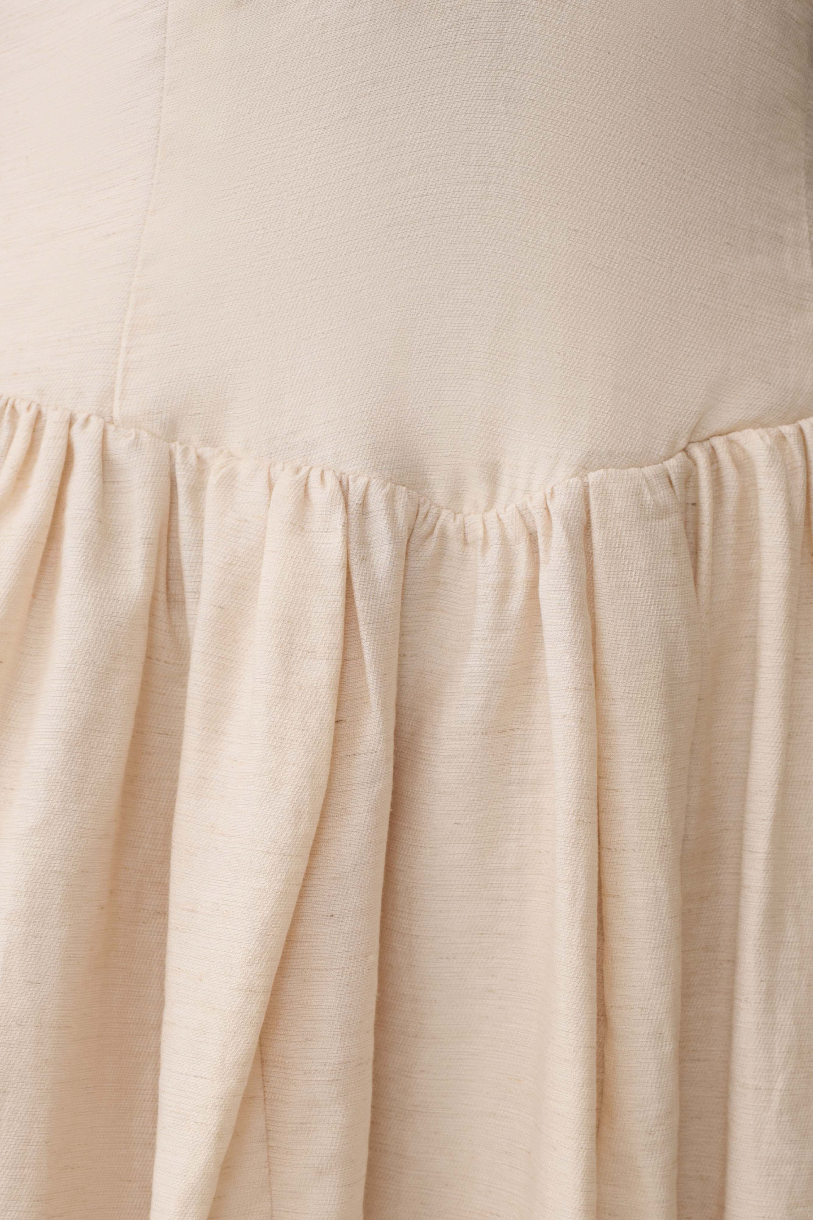 Arabella Cinched Waist Linen Mini Dress - Natural - Image 7