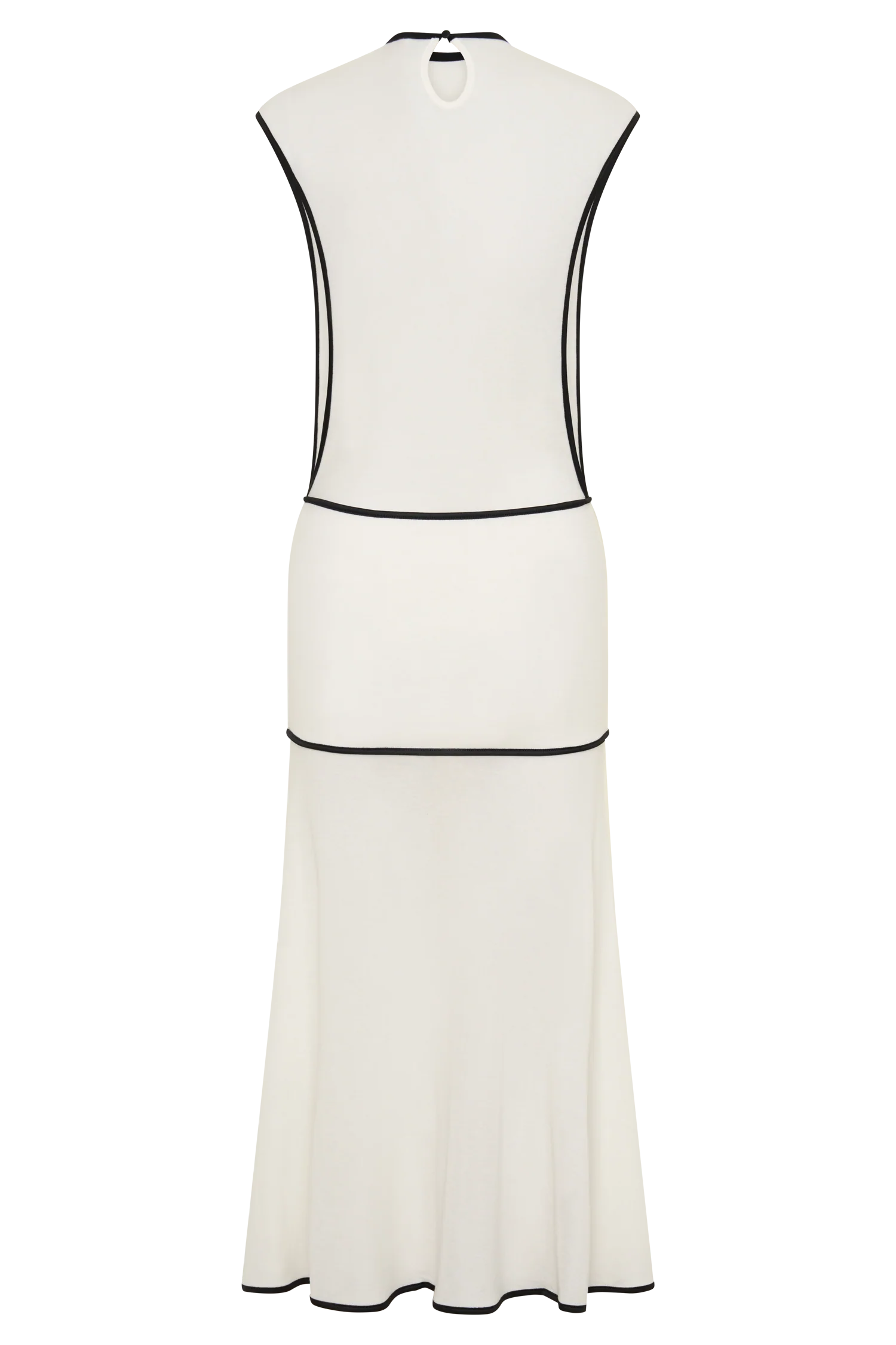 Aris Sleeveless Sheer Maxi Dress - Black/White - Image 7
