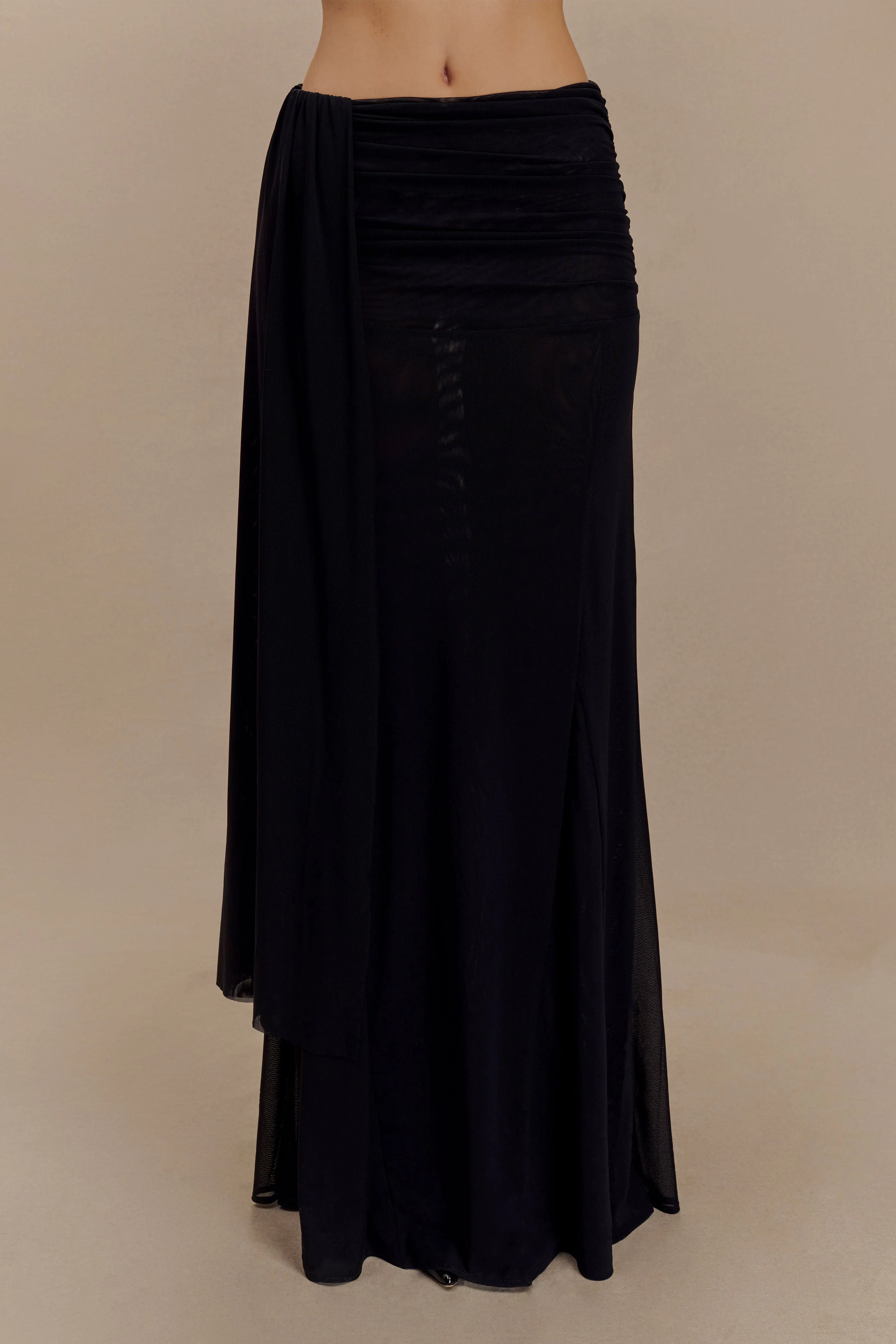 Arna Mesh Maxi Skirt - Black - Image 4