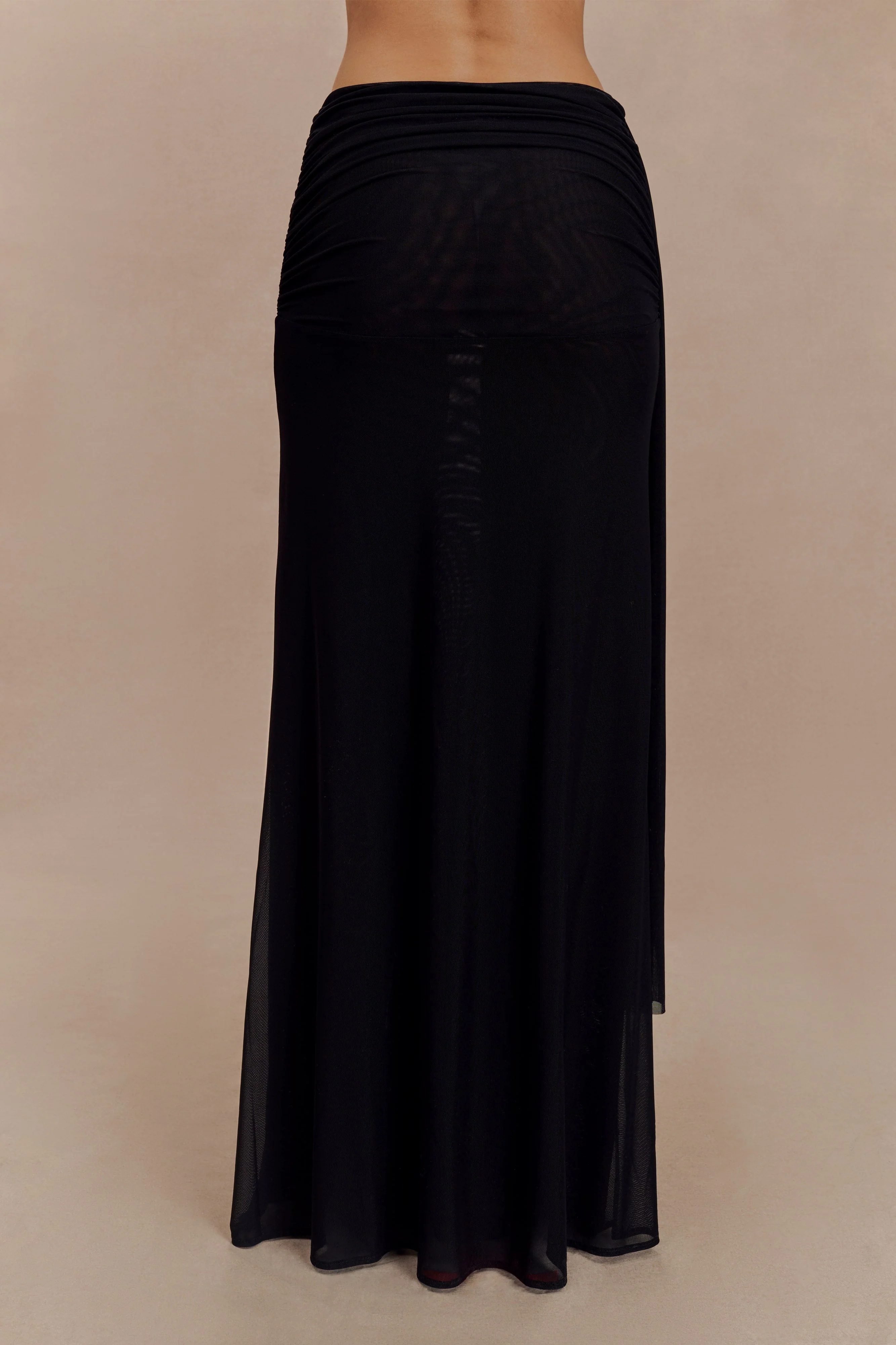 Arna Mesh Maxi Skirt - Black - Image 5