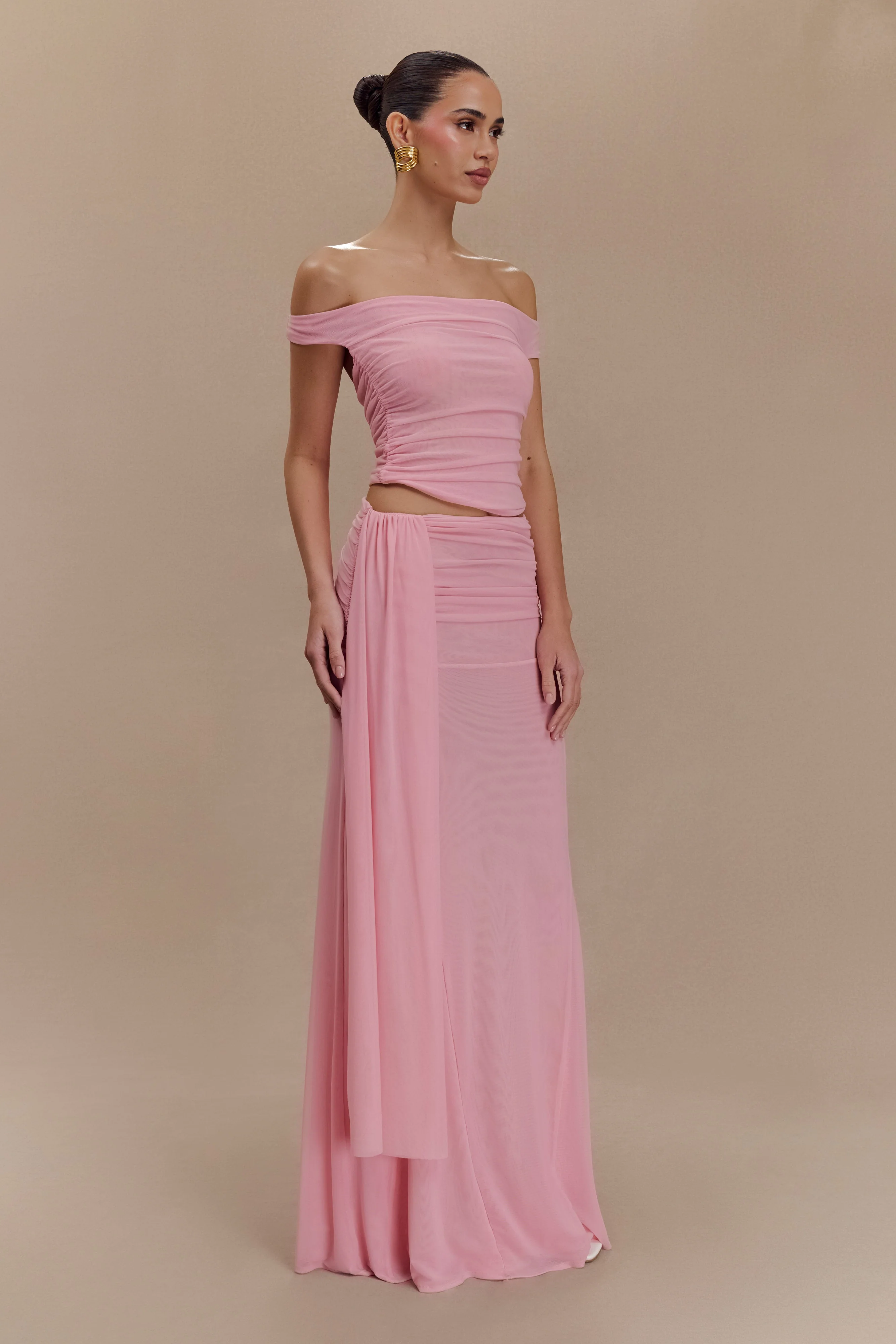 Arna Mesh Maxi Skirt - Candy Pink - Image 5