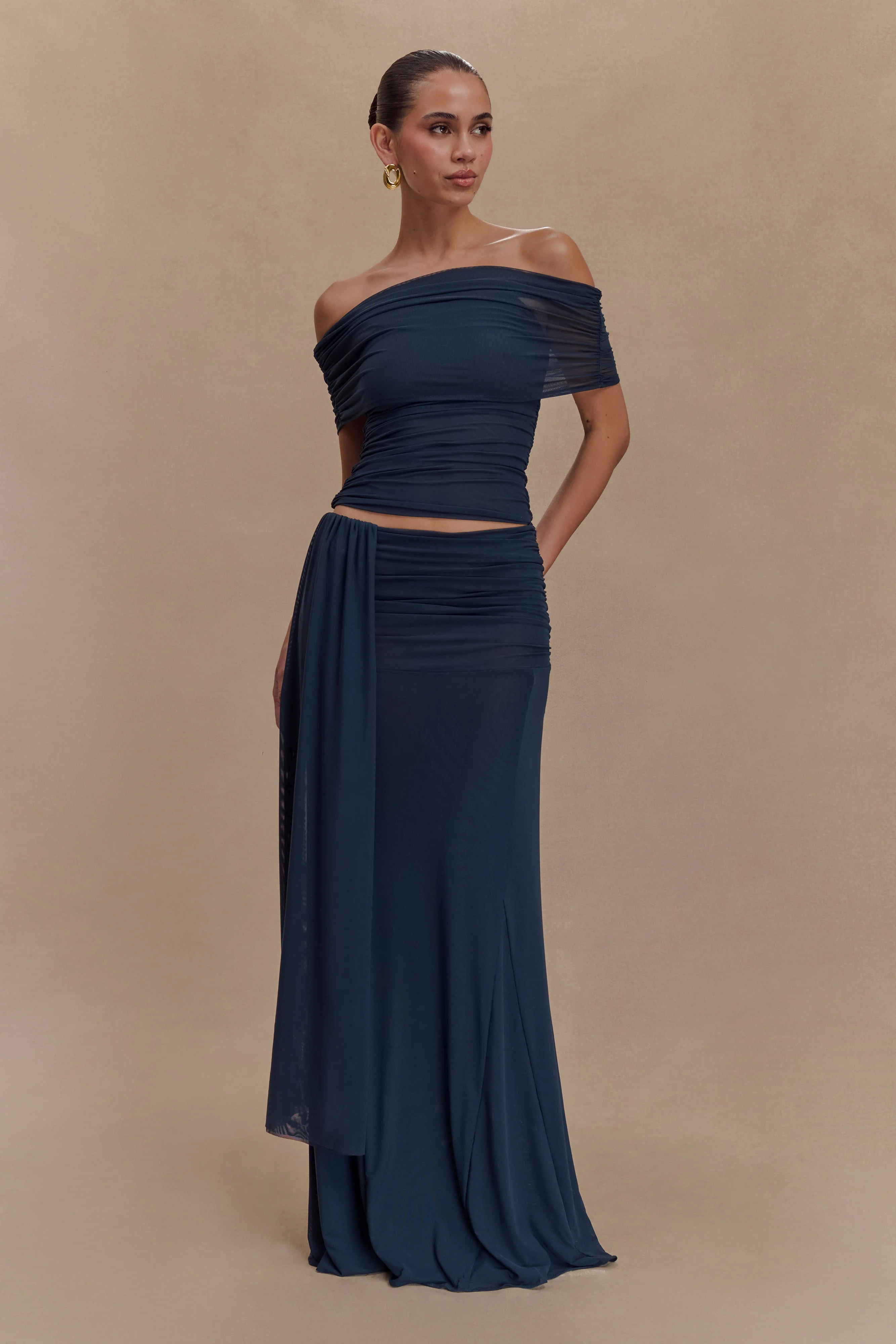Arna Mesh Maxi Skirt - Midnight Blue - Image 2