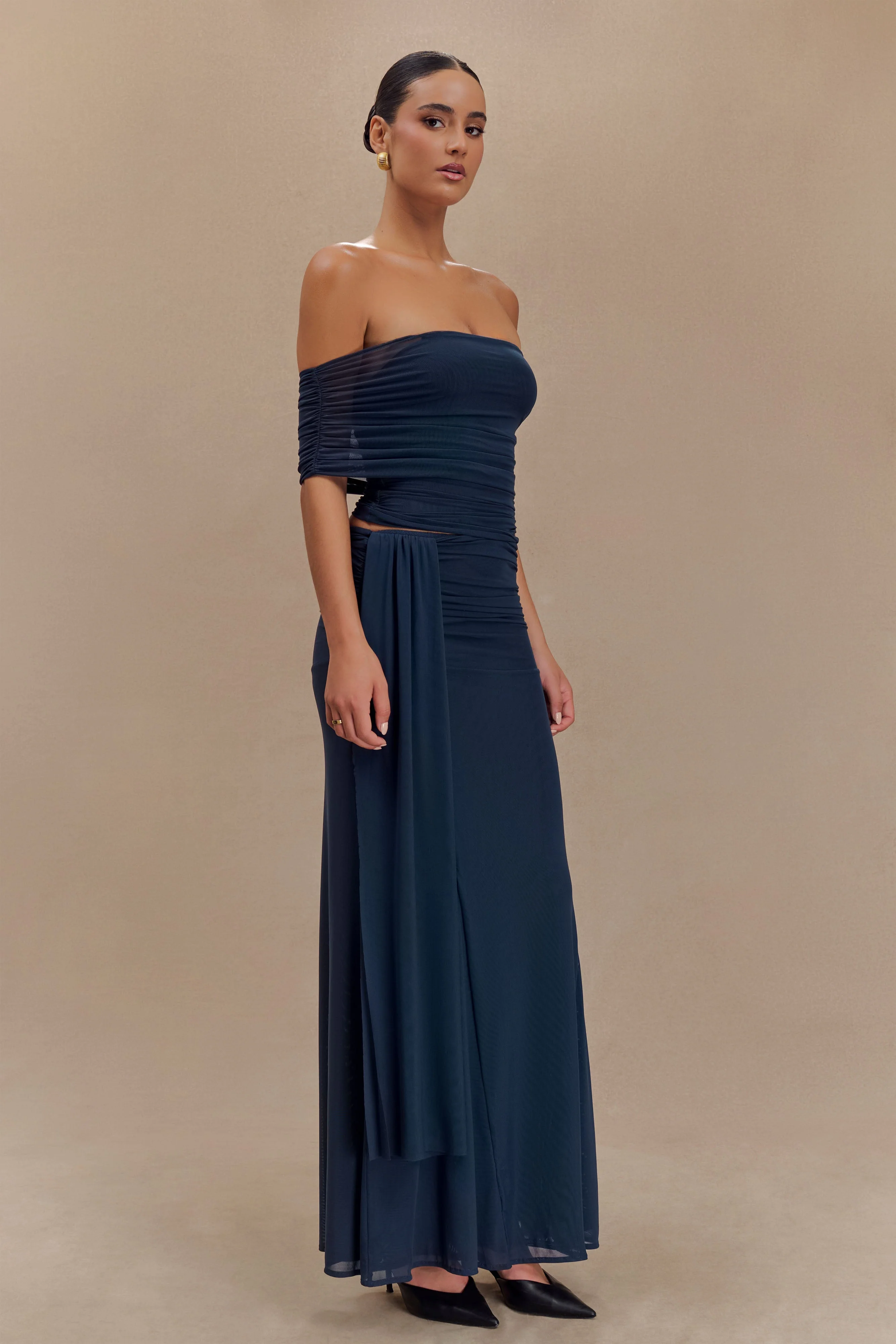 Arna Mesh Maxi Skirt - Midnight Blue - Image 5