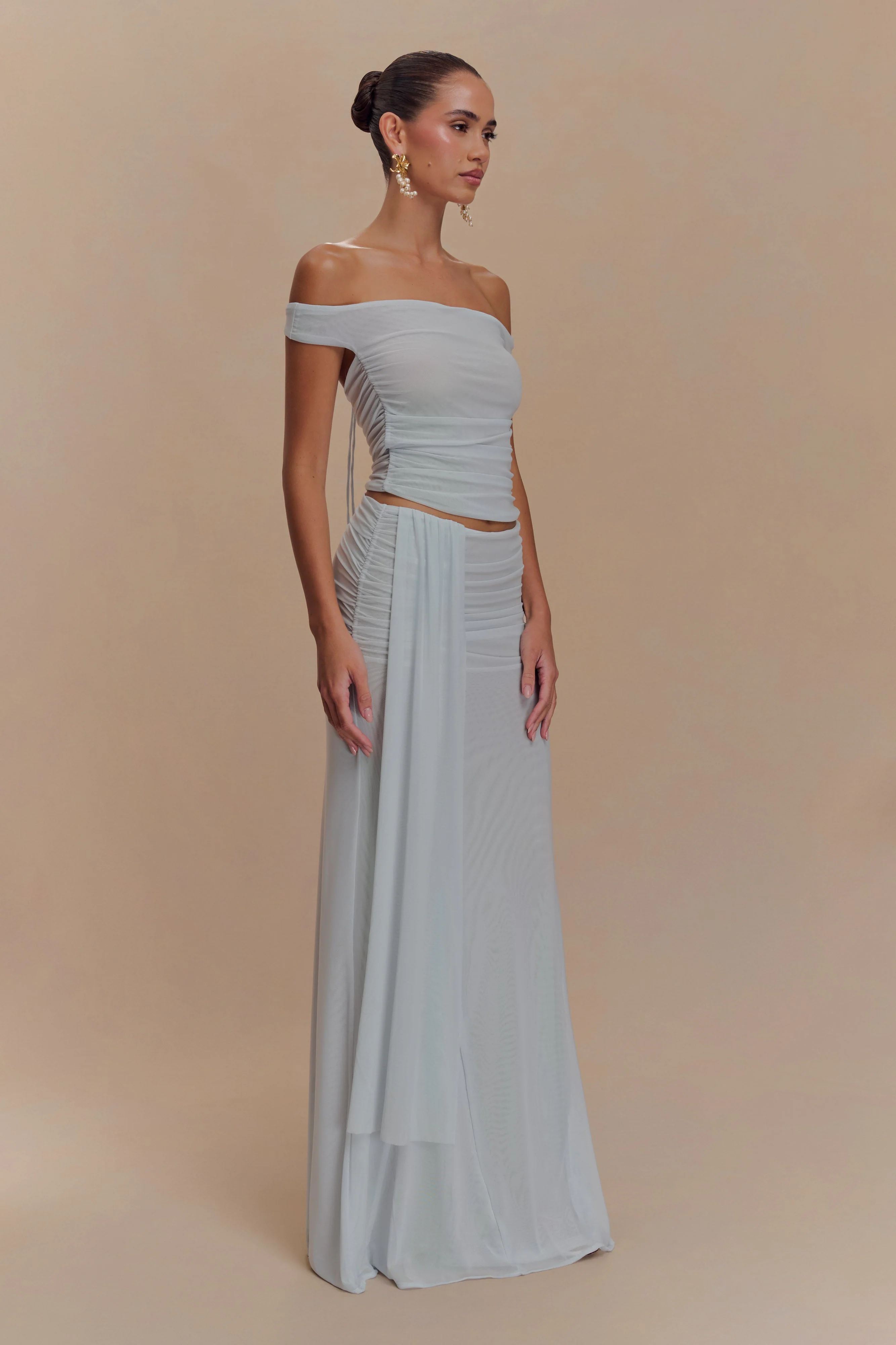 Arna Mesh Maxi Skirt - Pale Blue - Image 7