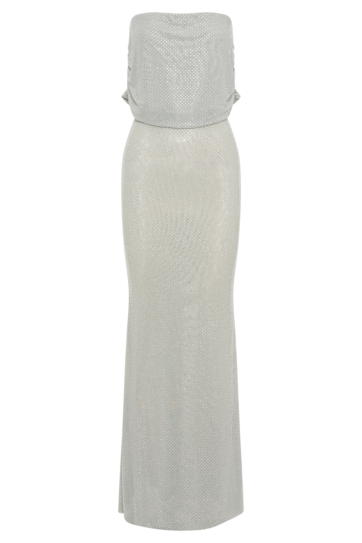 Arna Off Shoulder Diamante Maxi Dress - Silver - Image 11