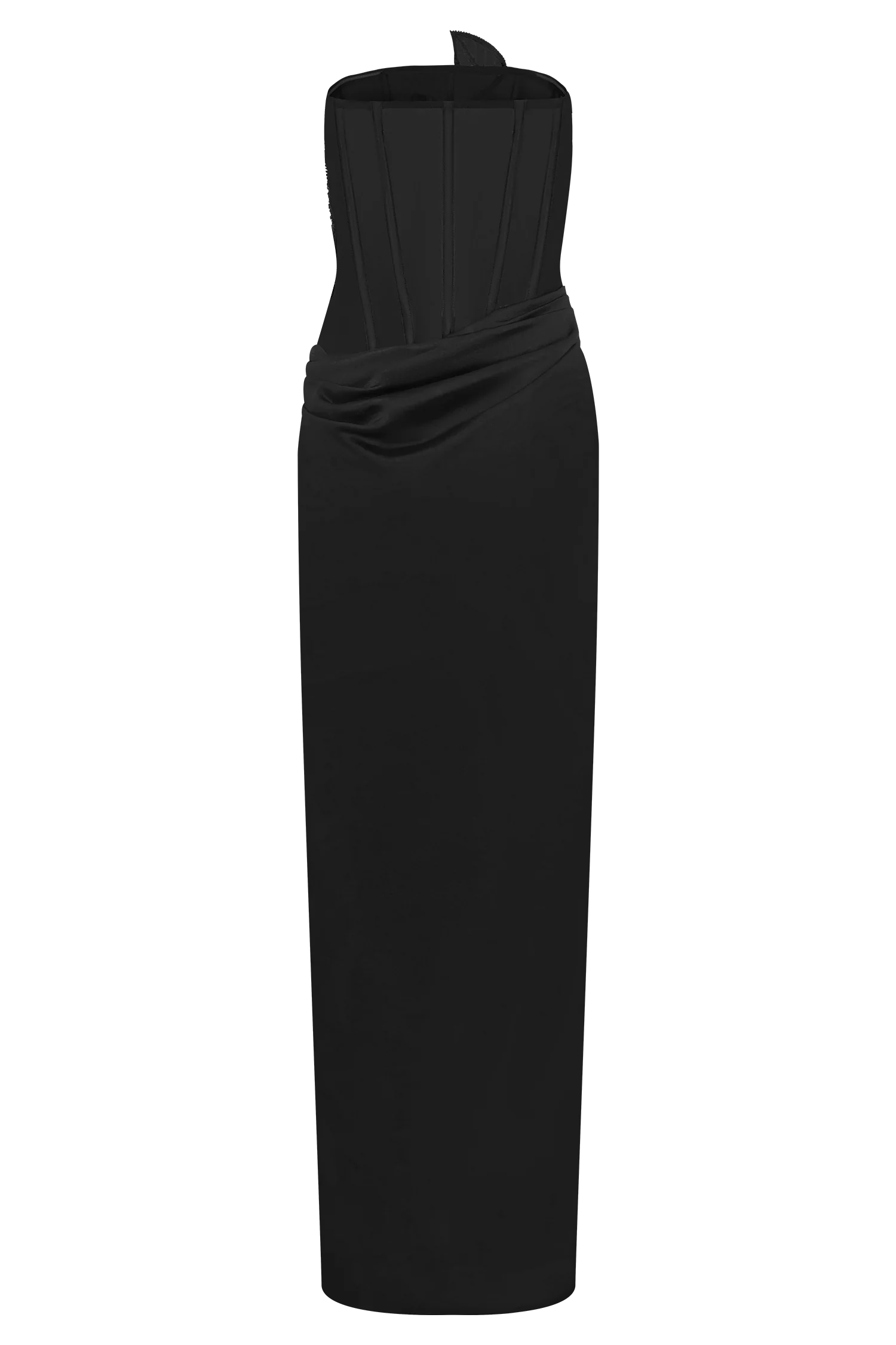 Asha Floral Mesh And Satin Maxi Dress - Black - Image 7