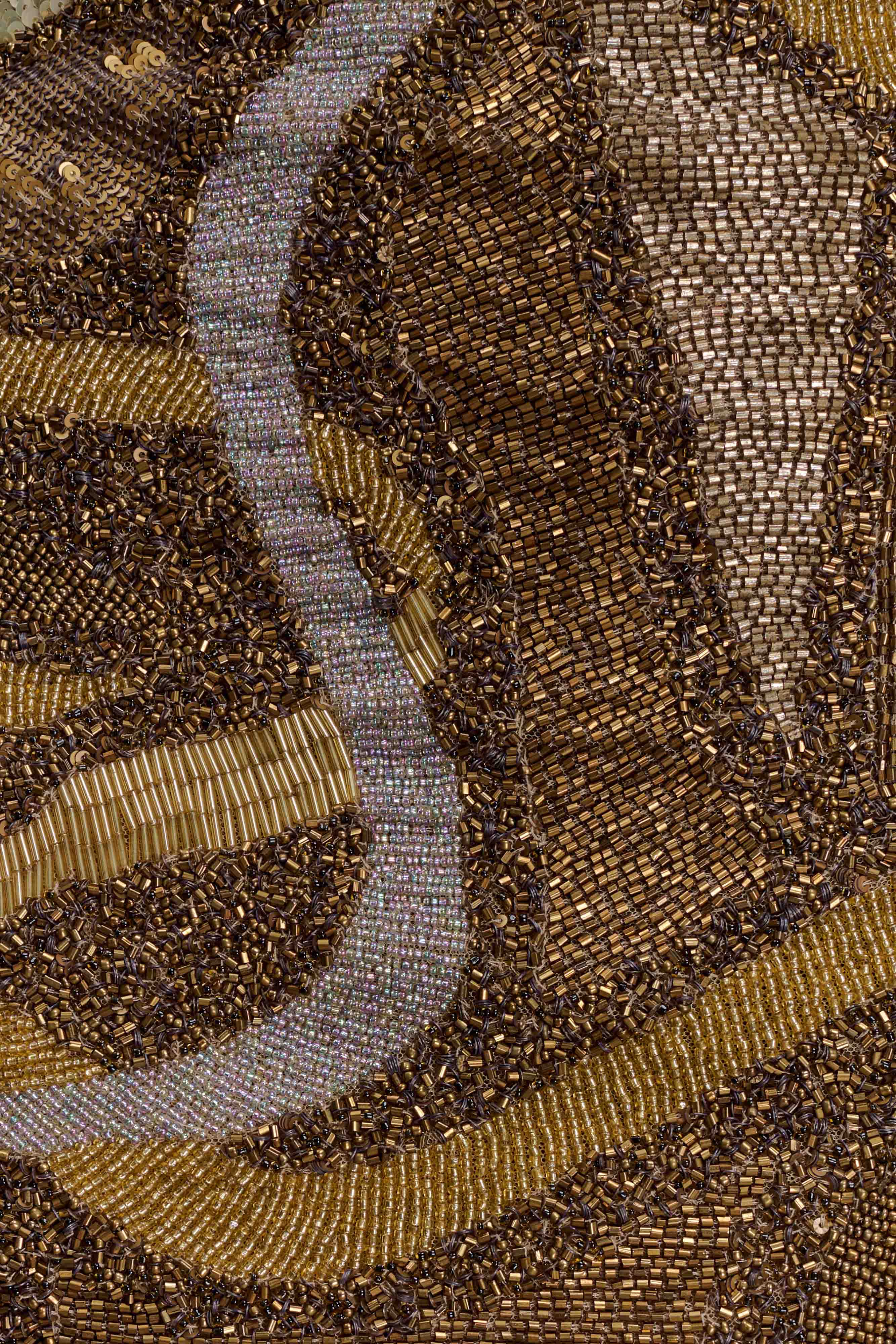 Asher Hand Beaded Abstract Mini Skirt - Gold - Image 9