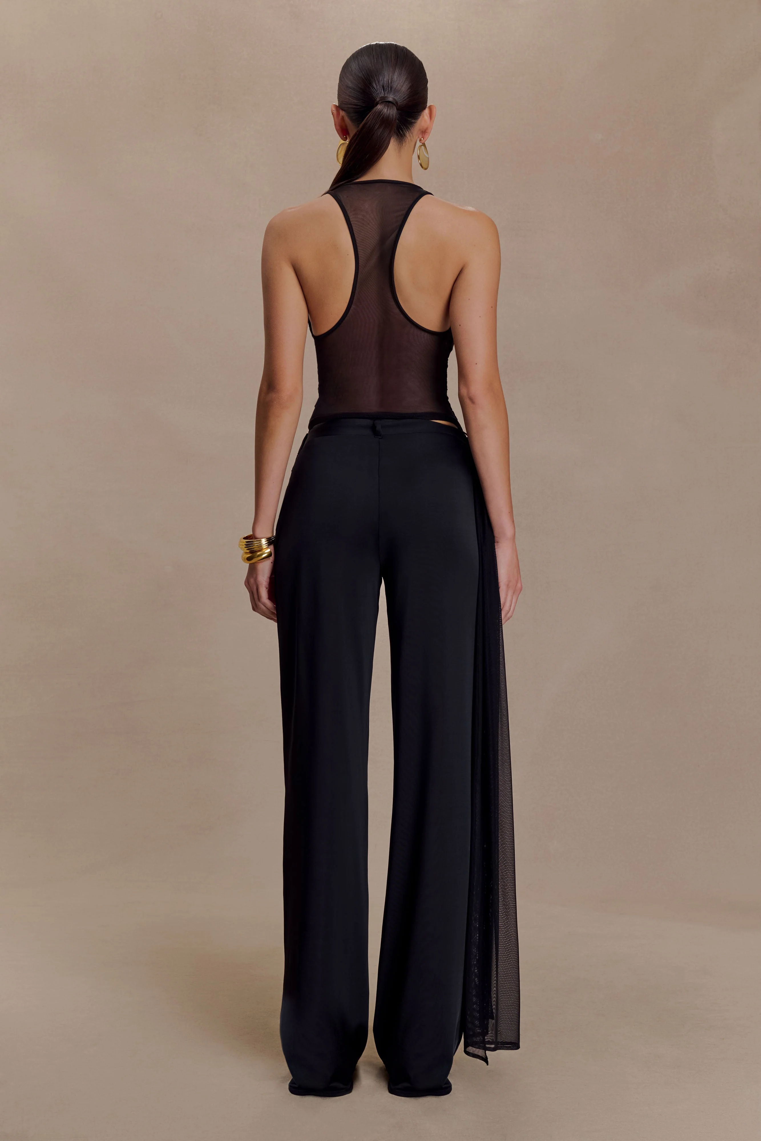 Aspyn Slinky And Mesh Top - Black - Image 5