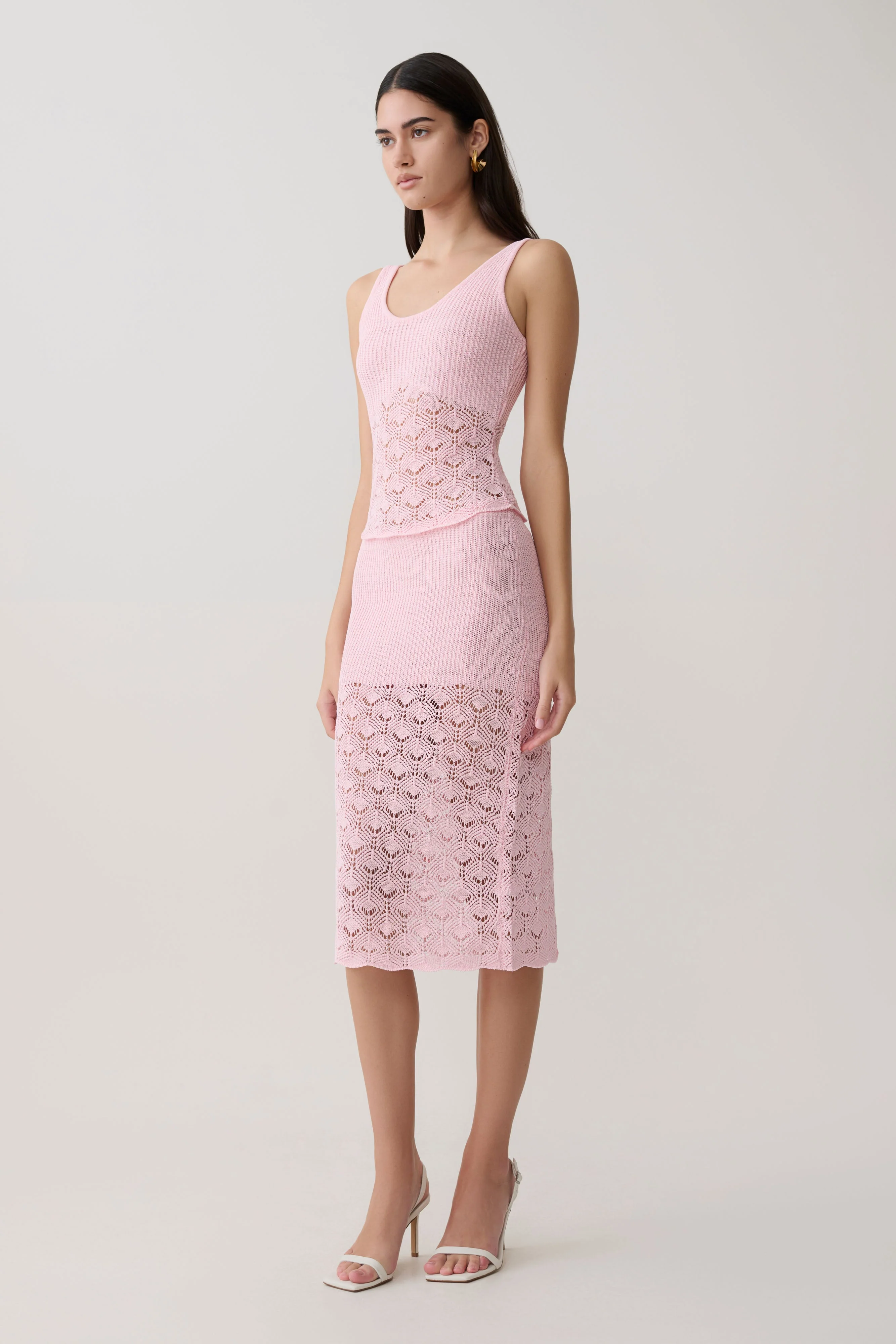 Atlantis Crochet Knit Top - Baby Pink - Image 4