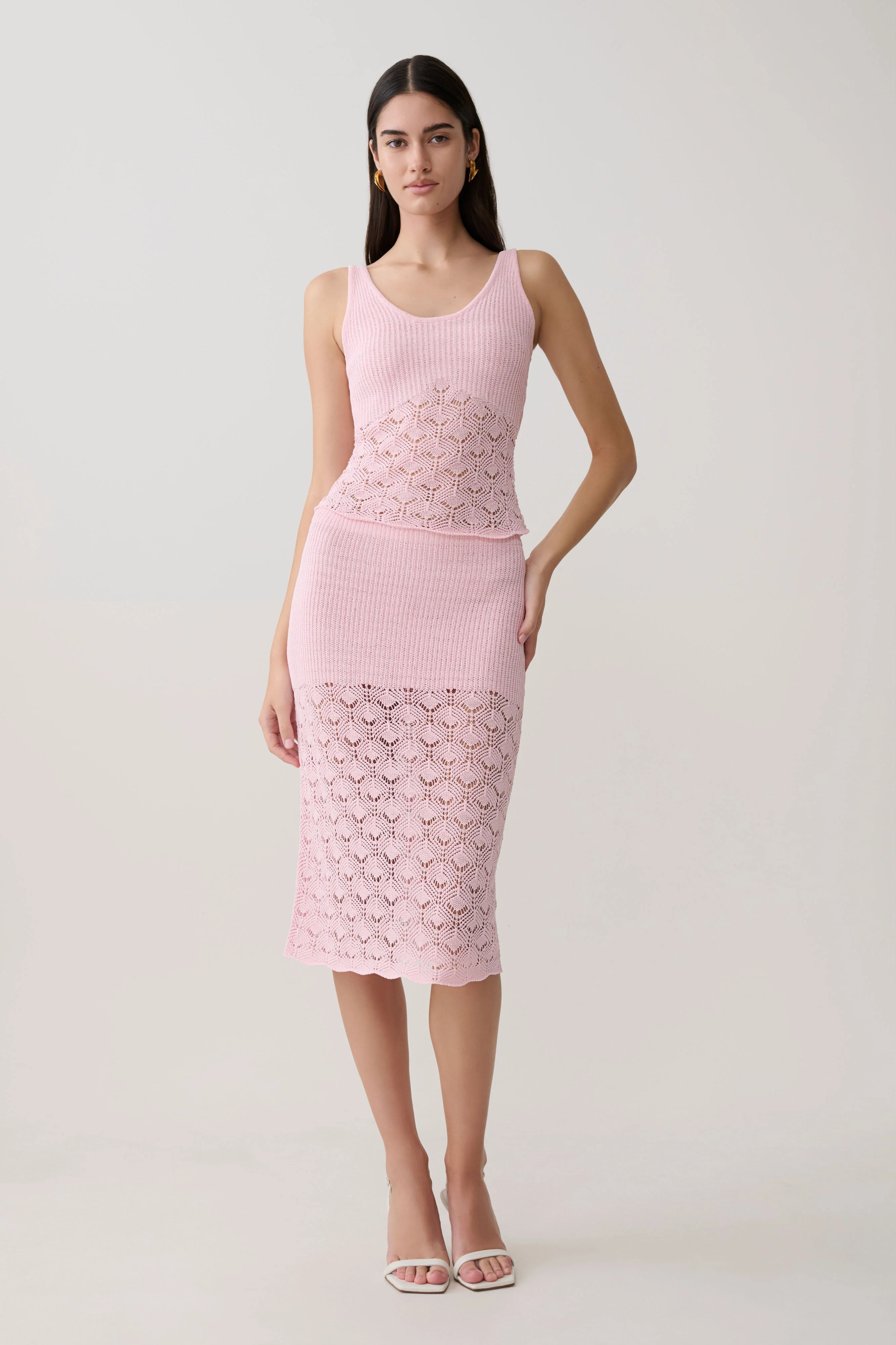 Atlantis Crochet Knit Top - Baby Pink - Image 7