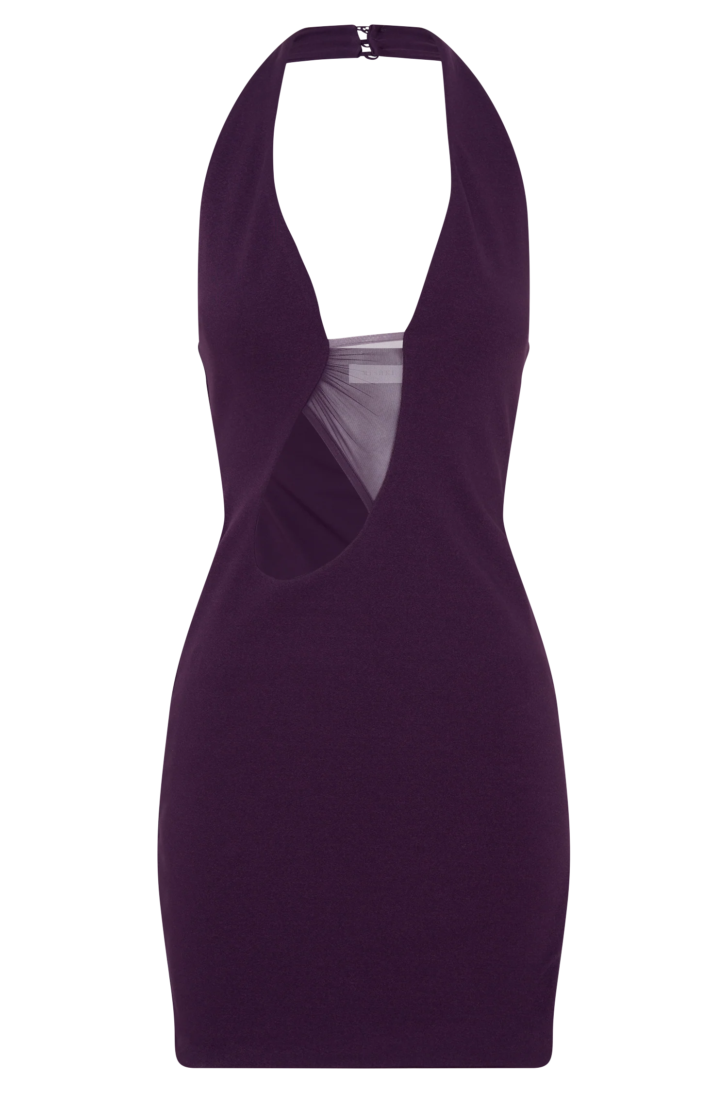 Aubree Crepe And Mesh Mini Dress - Purple - Image 7