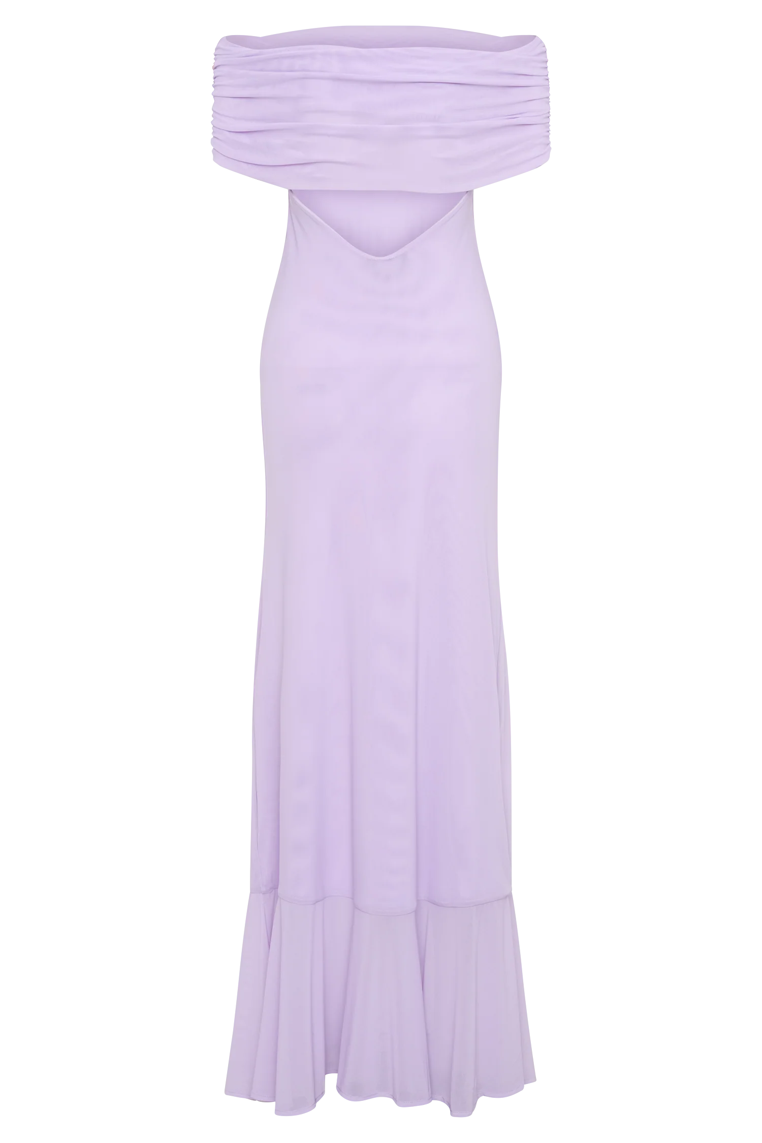Audrey Off Shoulder Mesh Maxi Dress - Lilac - Image 8