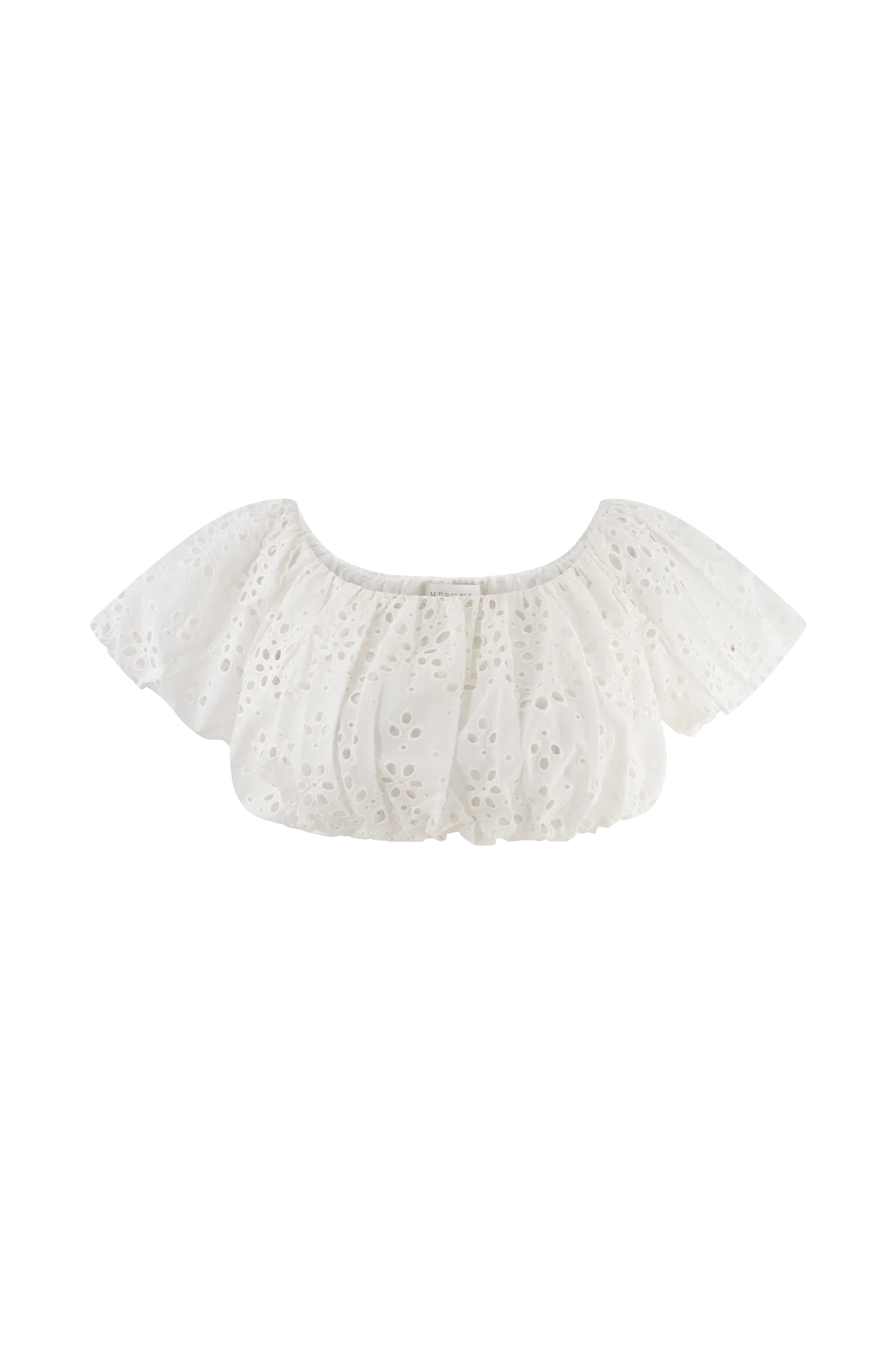 Autumn Off Shoulder Broderie Top - White - Image 11