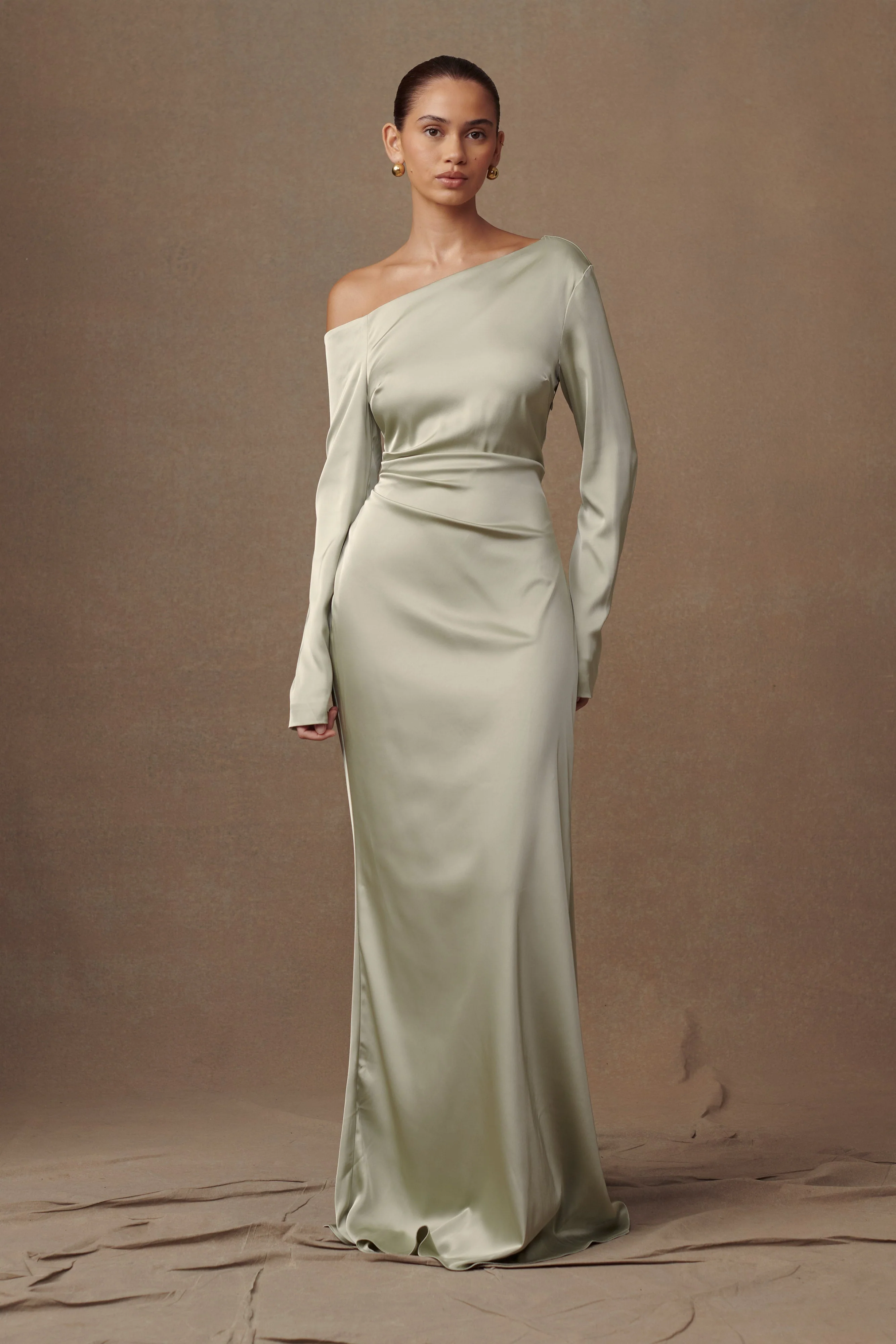 Avery Long Sleeve Maxi Dress - Sage - Image 3