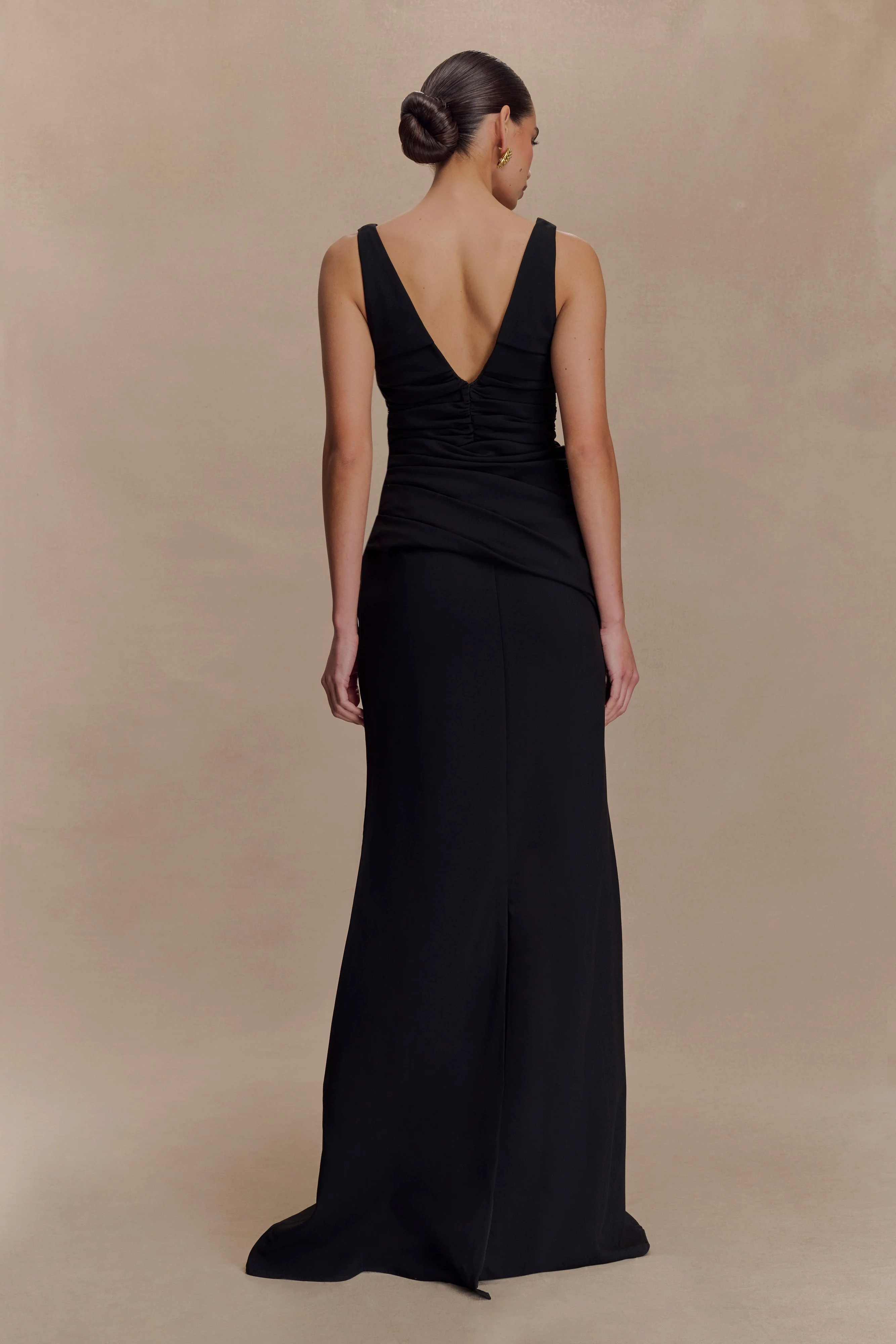 Axton Low Neck Maxi Dress - Black - Image 2