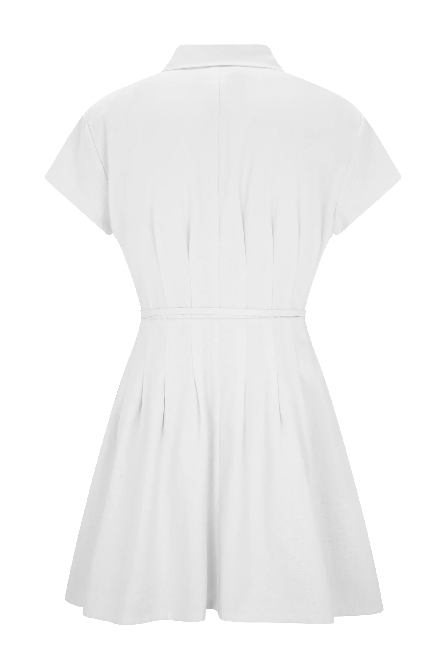 Aysha Buttoned Linen Mini Dress - White - Image 6