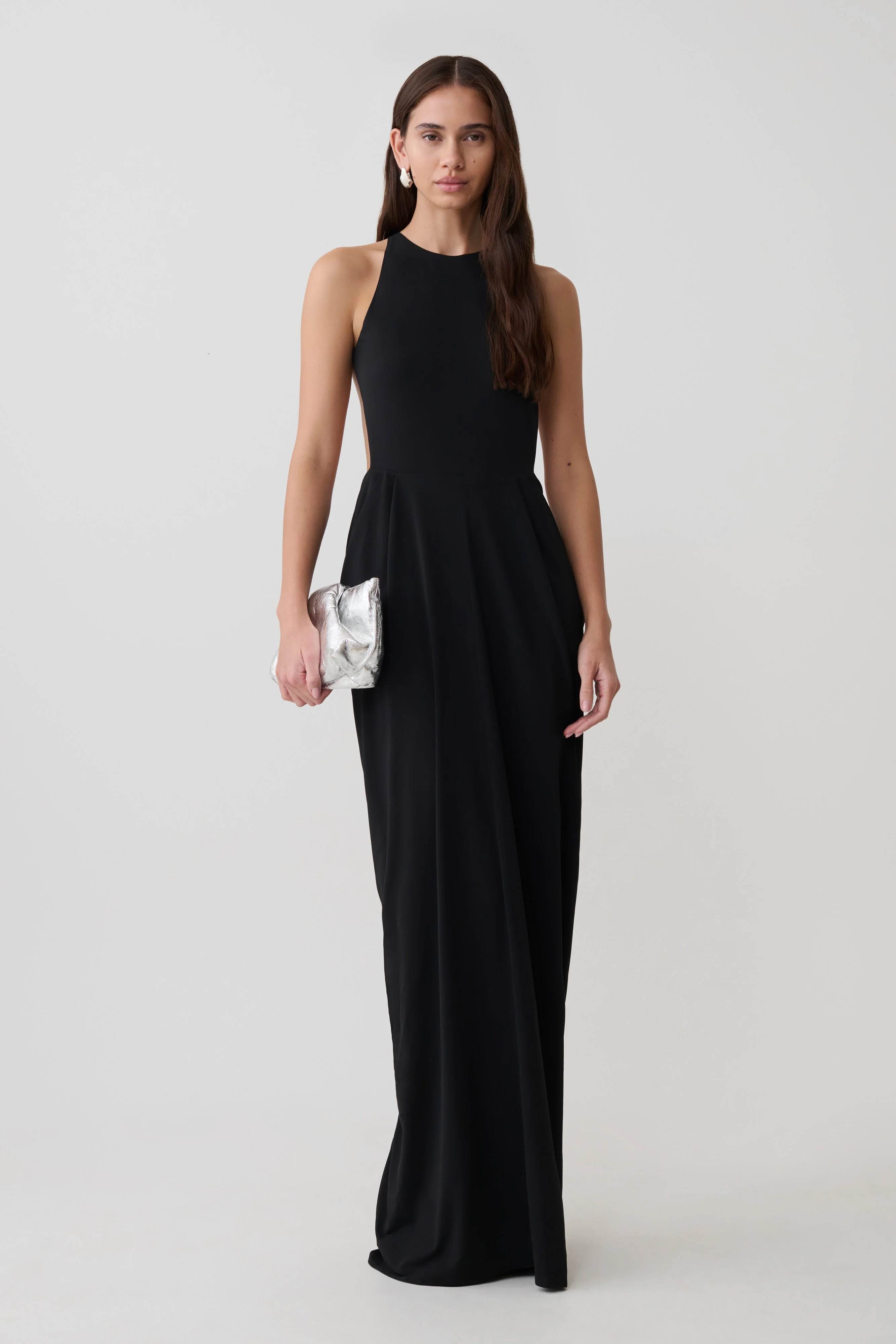 Bahari Low Back Halter Maxi Dress - Black - Image 4