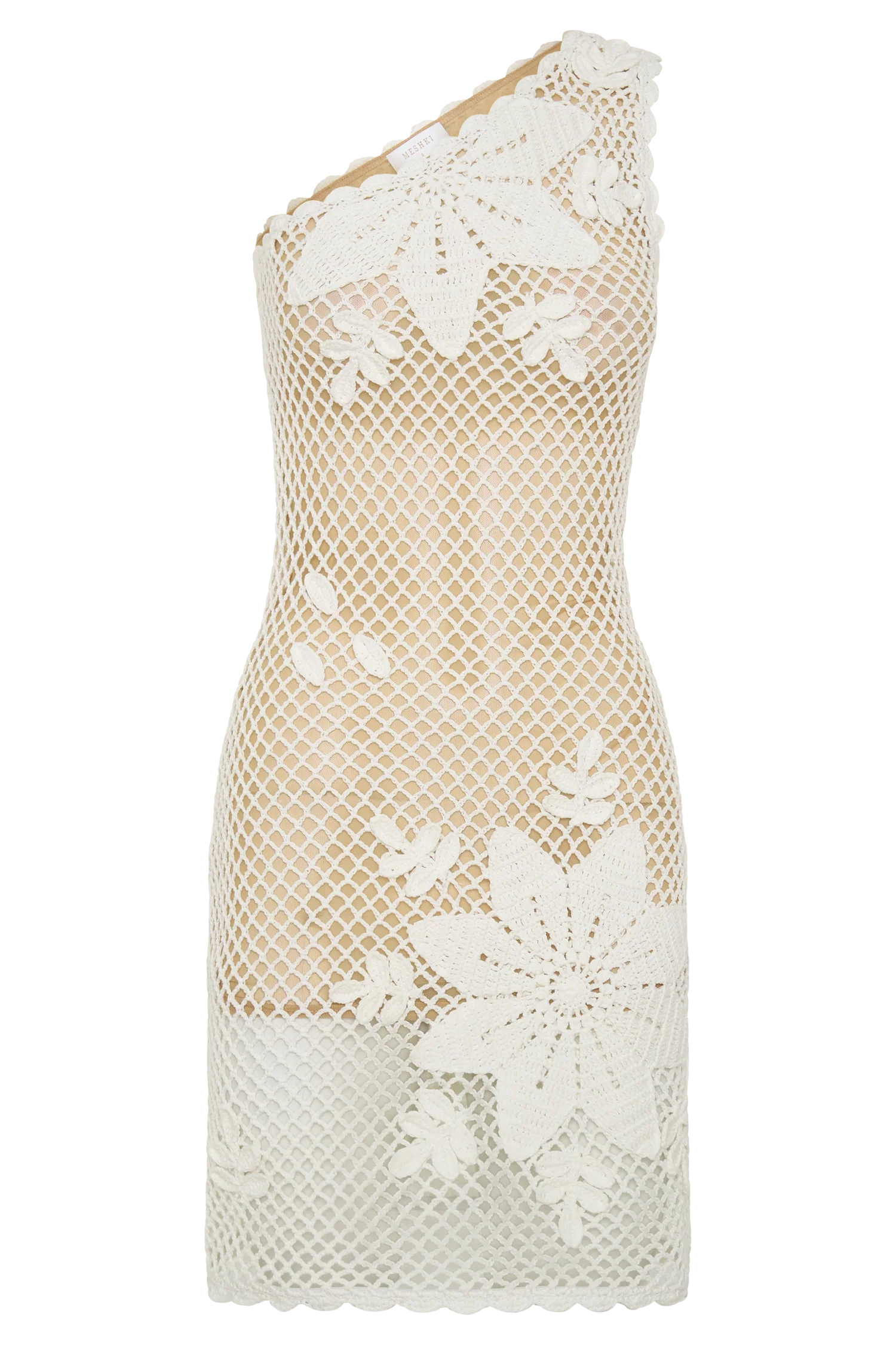 Barker Hand Crochet Knit Mini Dress - White - Image 8